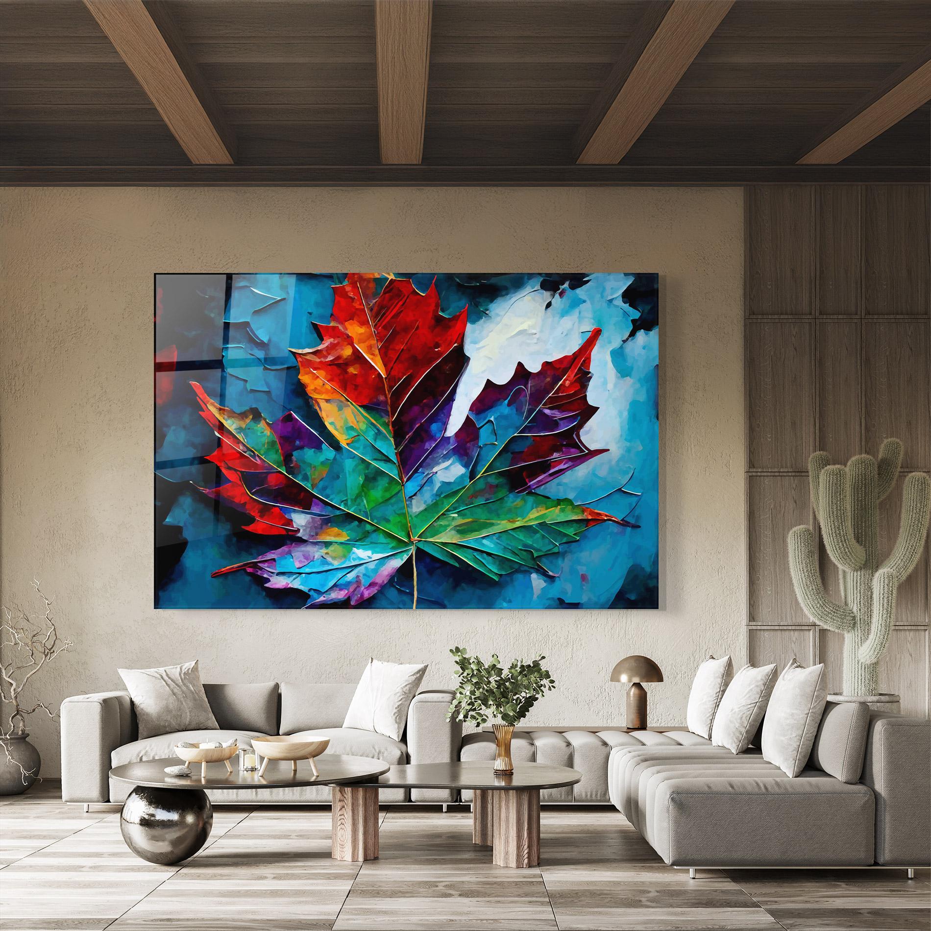 Obraz na Szkle Colorful Leaf Mix mockup 8