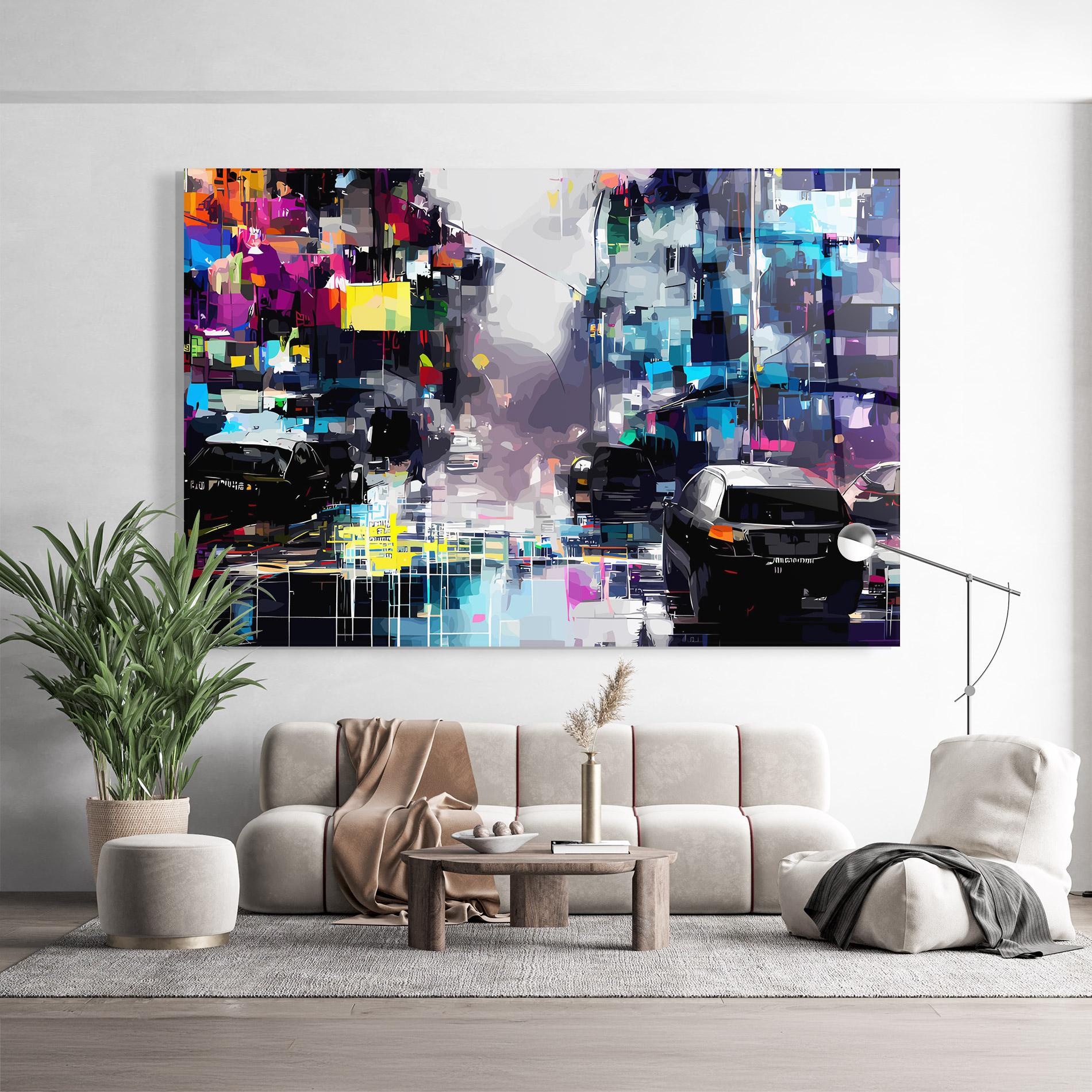 Obraz na Szkle Grunge City Street mockup 9