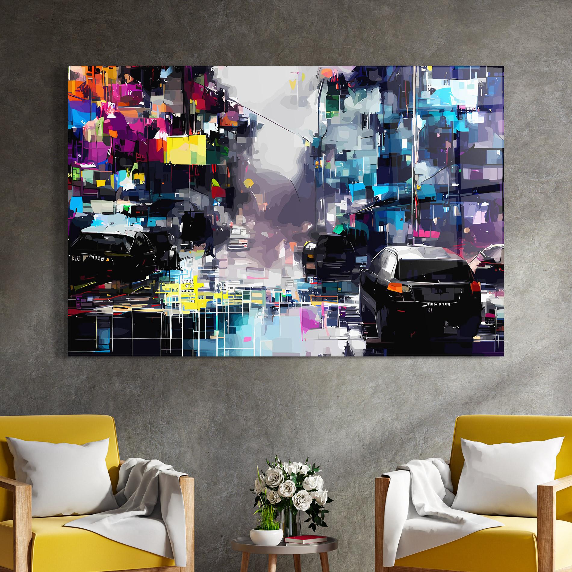 Obraz na Szkle Grunge City Street mockup 4