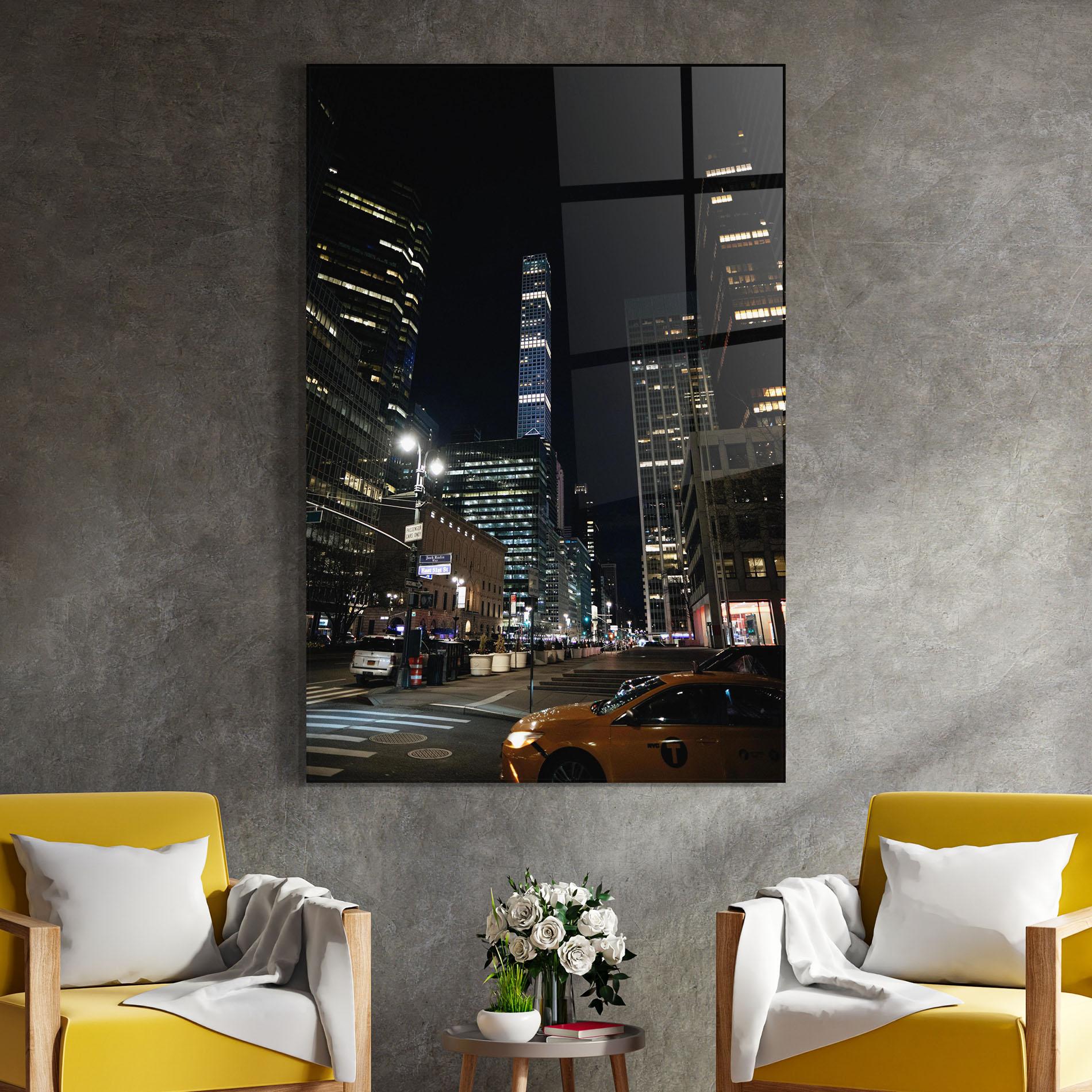 Obraz na Szkle Skyline Night Light mockup 4