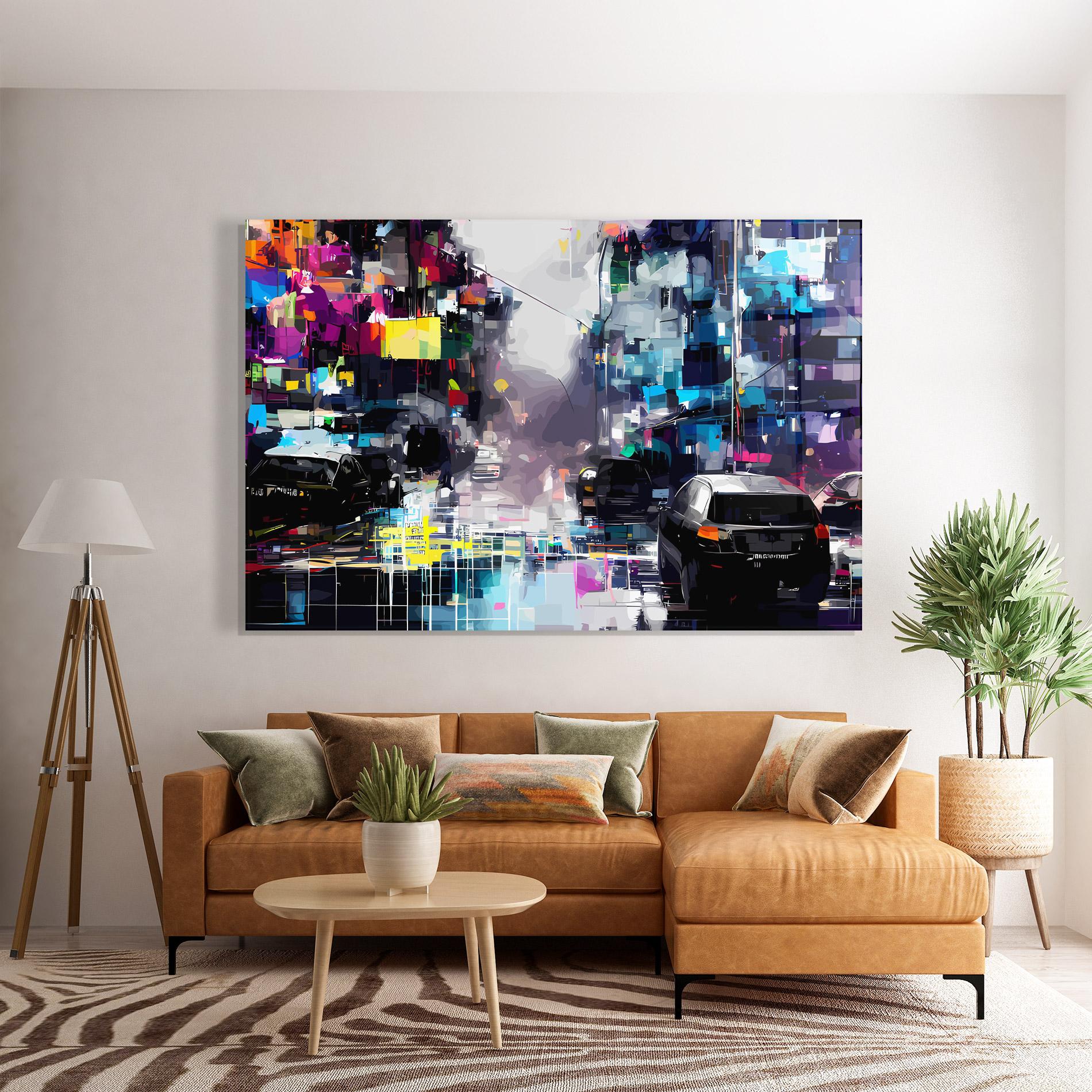 Obraz na Szkle Grunge City Street mockup 7