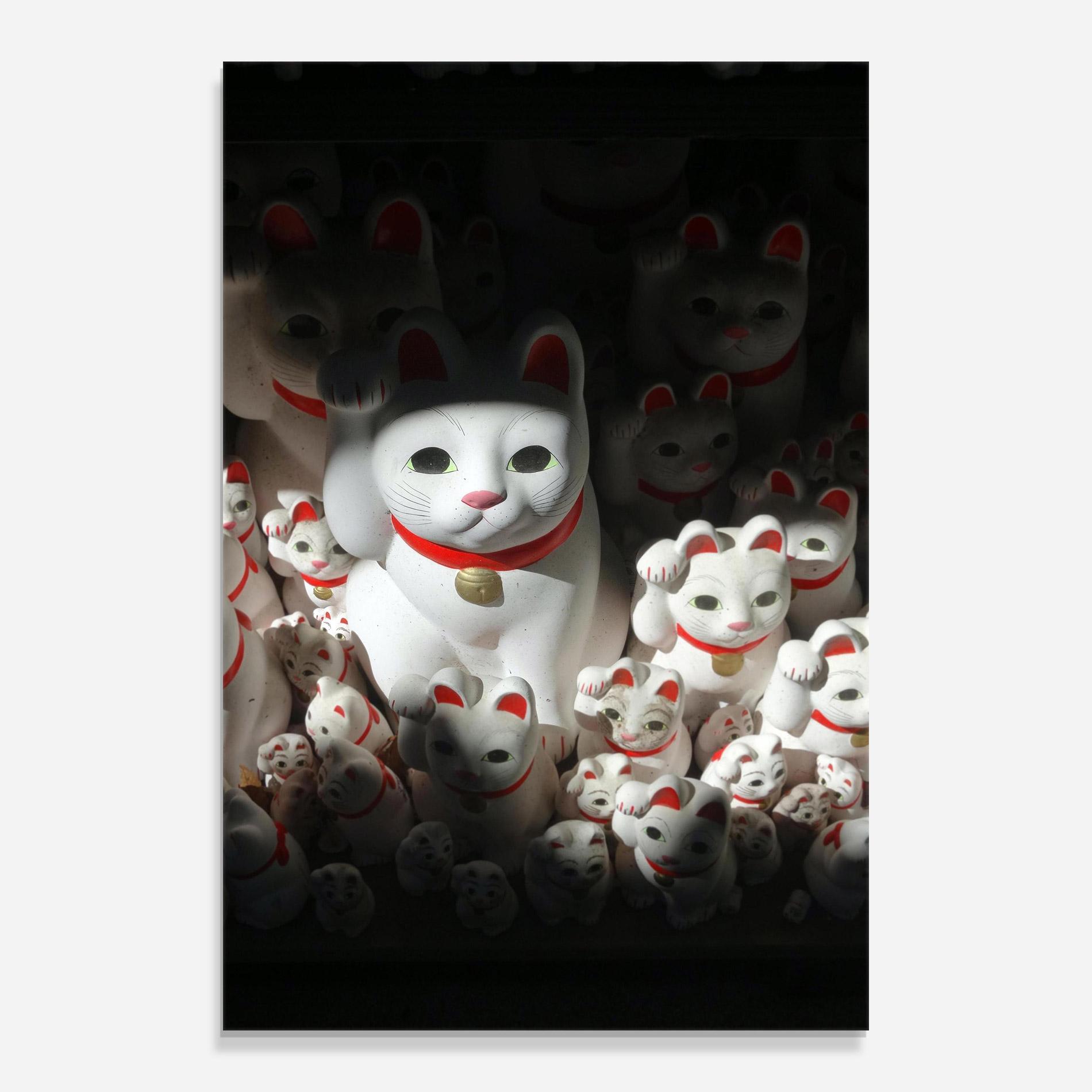 Obraz na Szkle White Lucky Cats mockup 0