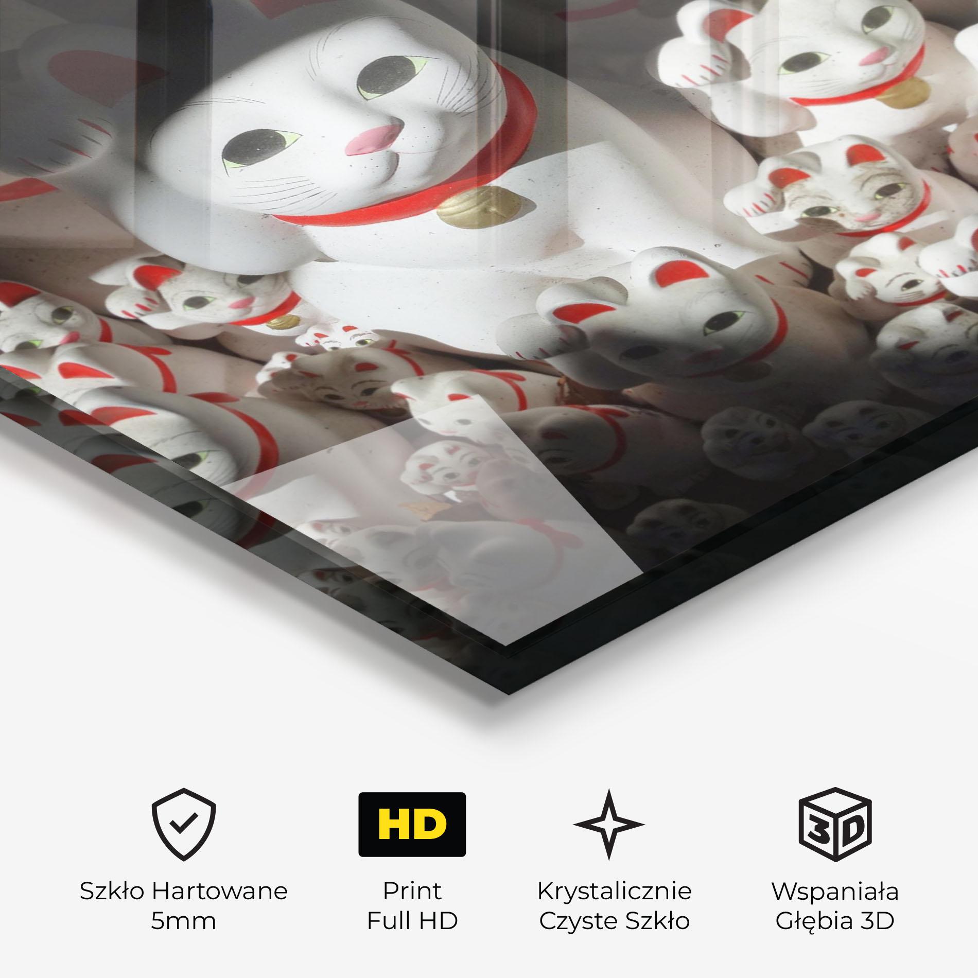 Obraz na Szkle White Lucky Cats mockup 3