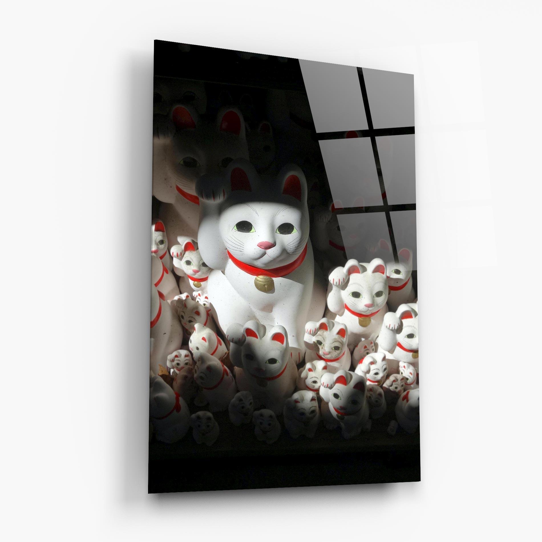Obraz na Szkle White Lucky Cats mockup 6