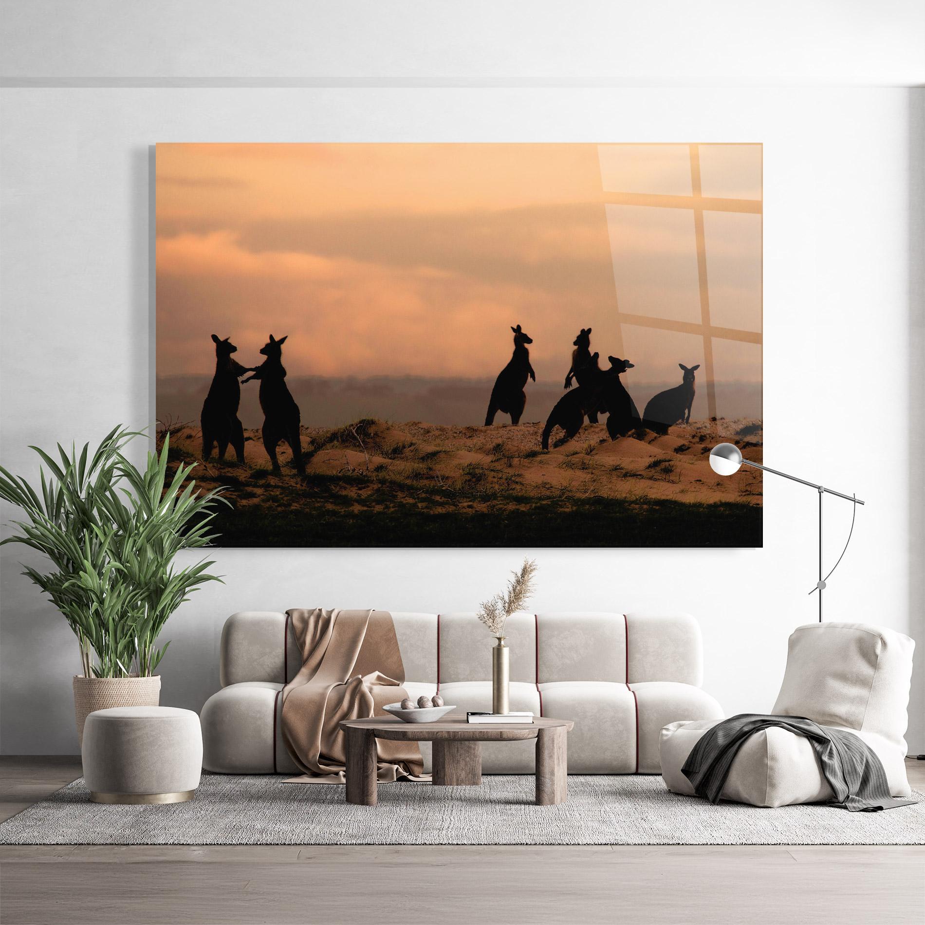 Obraz na Szkle Kangaroos Playing mockup 9