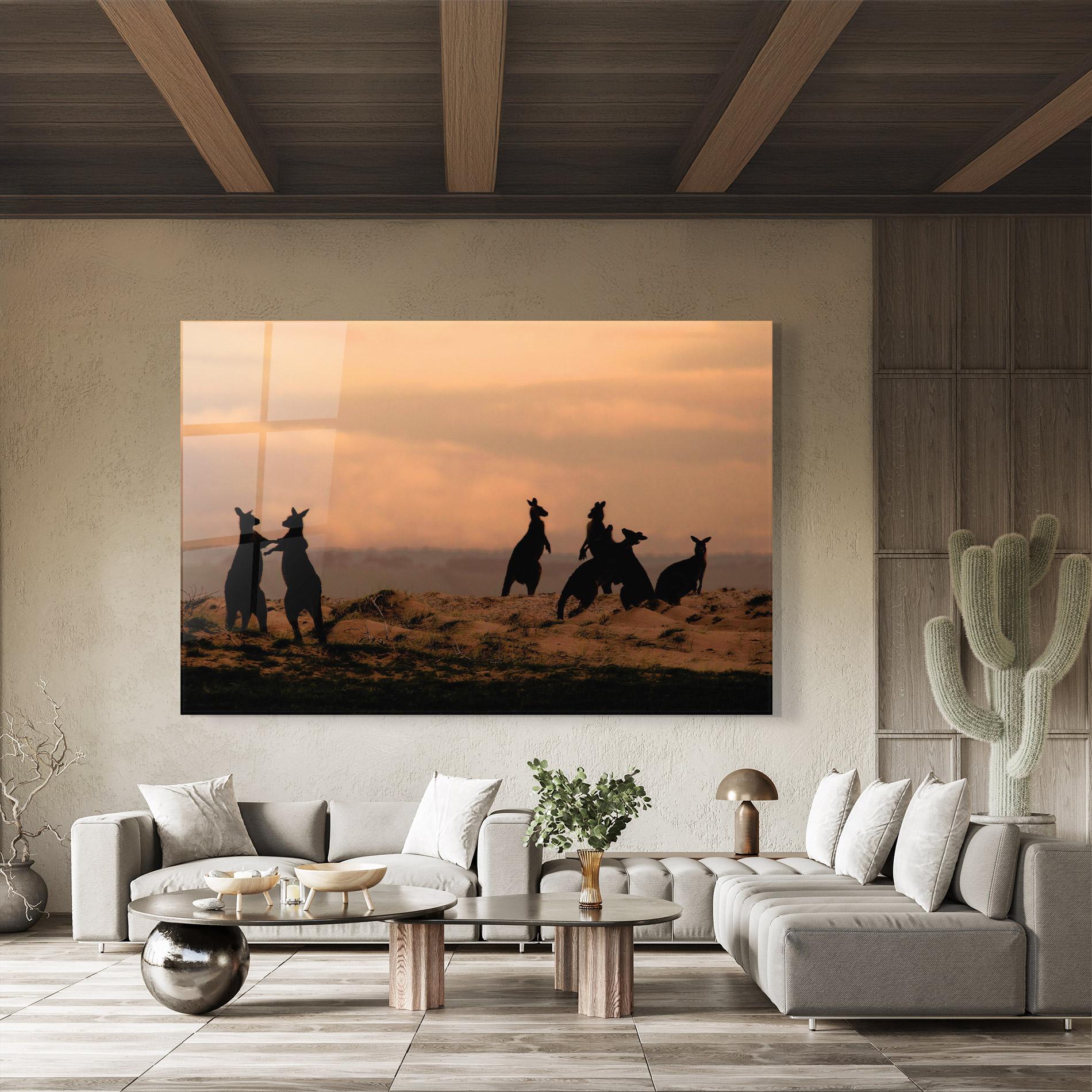 Obraz na Szkle Kangaroos Playing mockup 8