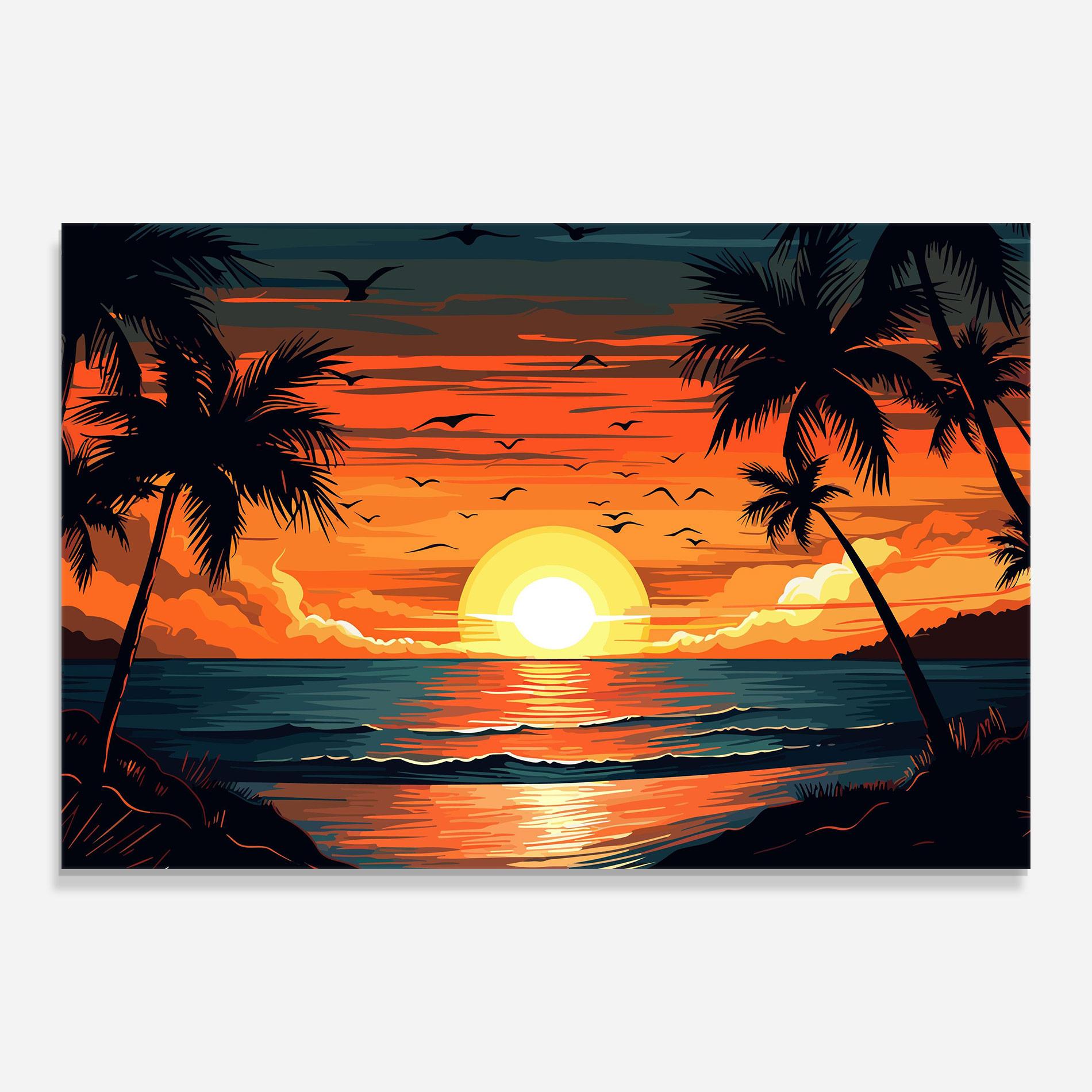 Obraz na Szkle Amazing Sunset View mockup 0