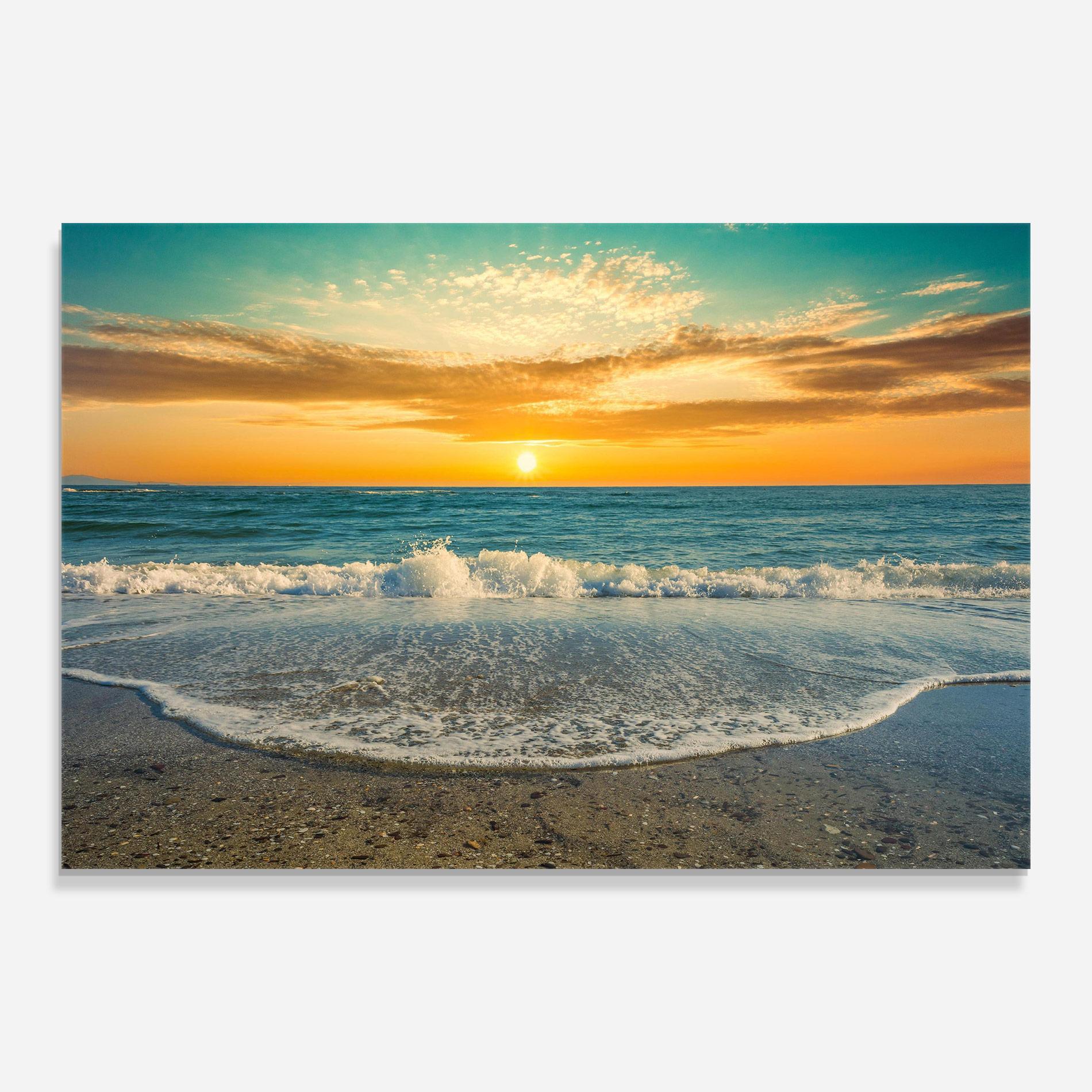 Obraz na Szkle Beach Dramatic Sunset mockup 0