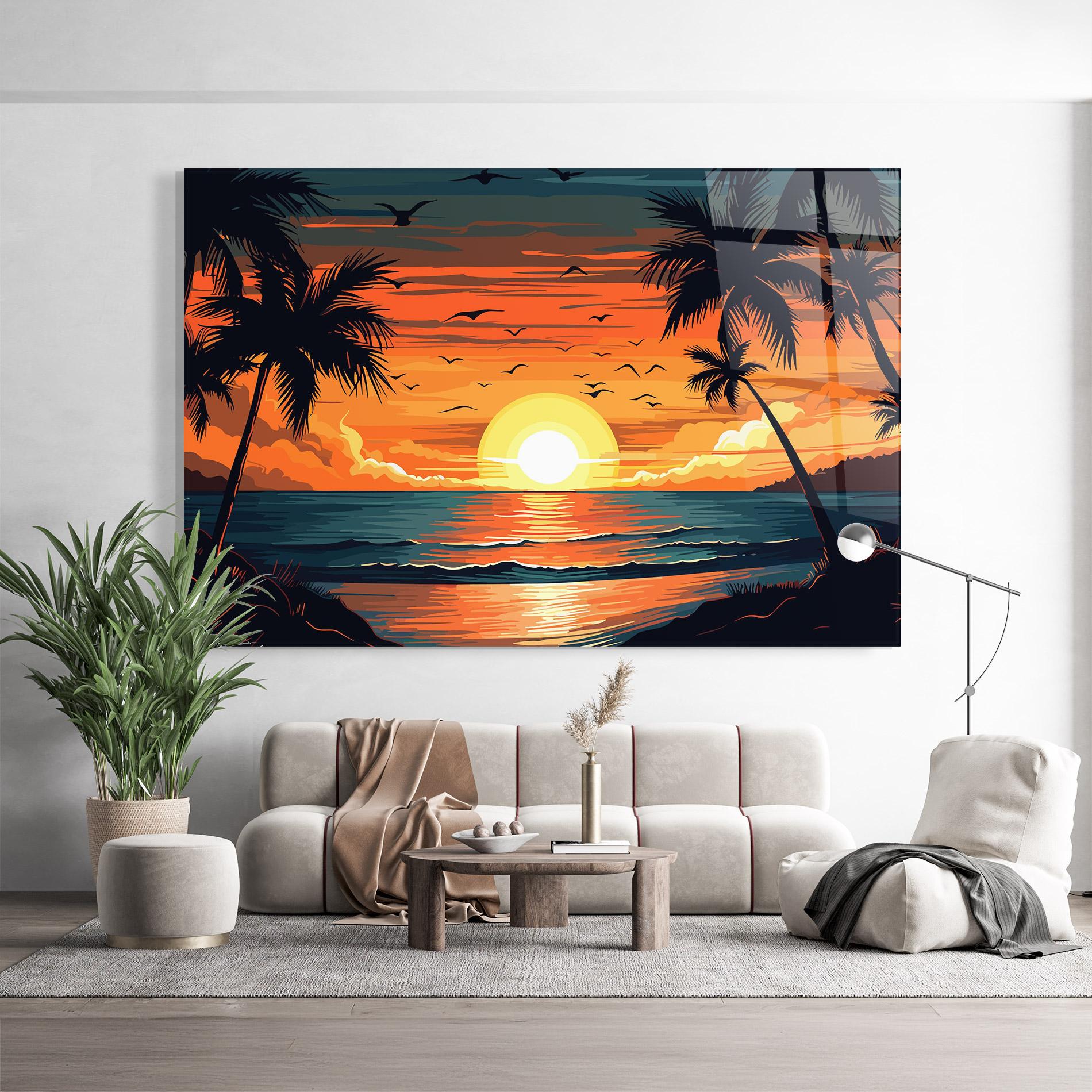 Obraz na Szkle Amazing Sunset View mockup 9