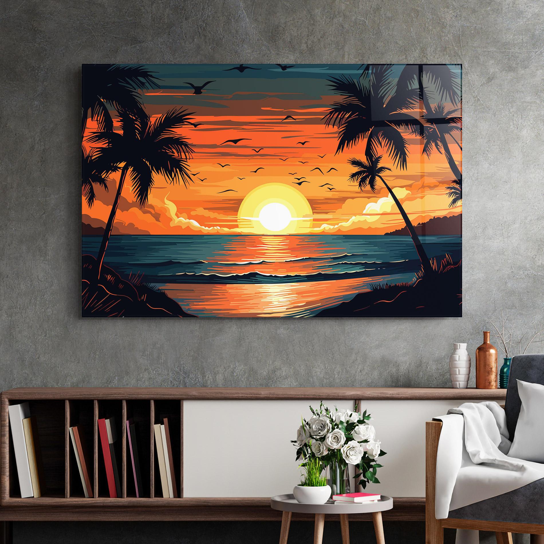 Obraz na Szkle Amazing Sunset View mockup 2