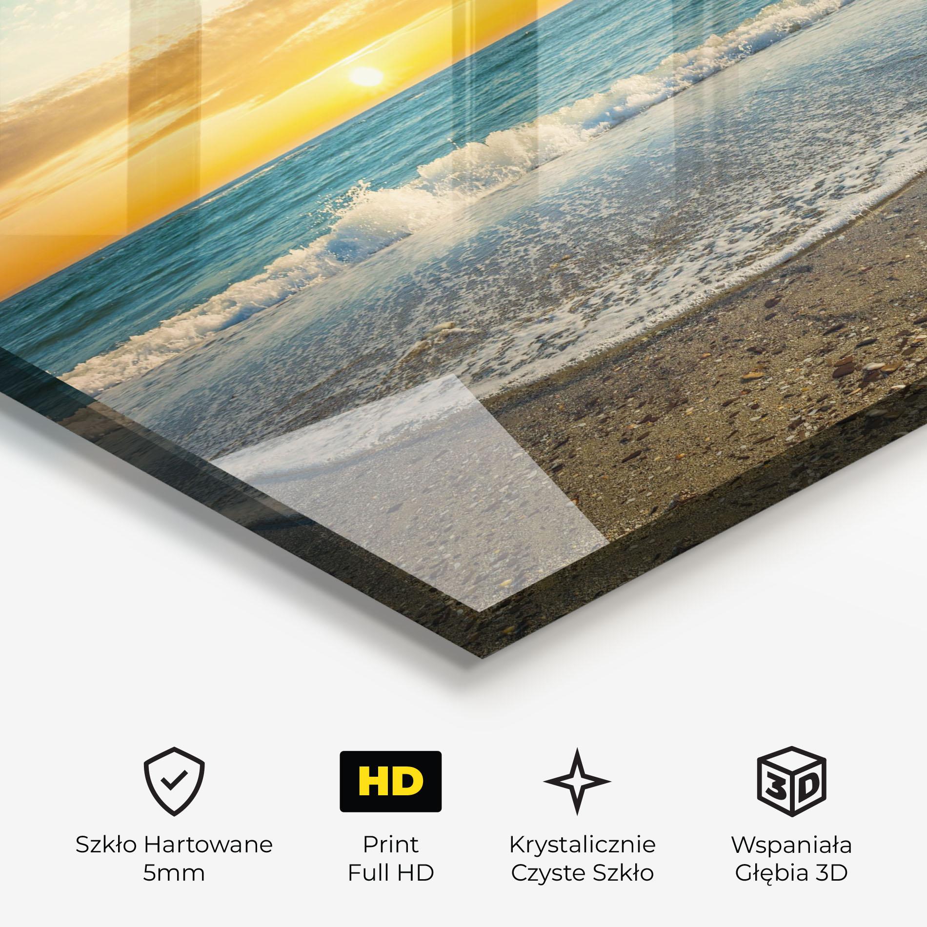Obraz na Szkle Beach Dramatic Sunset mockup 3