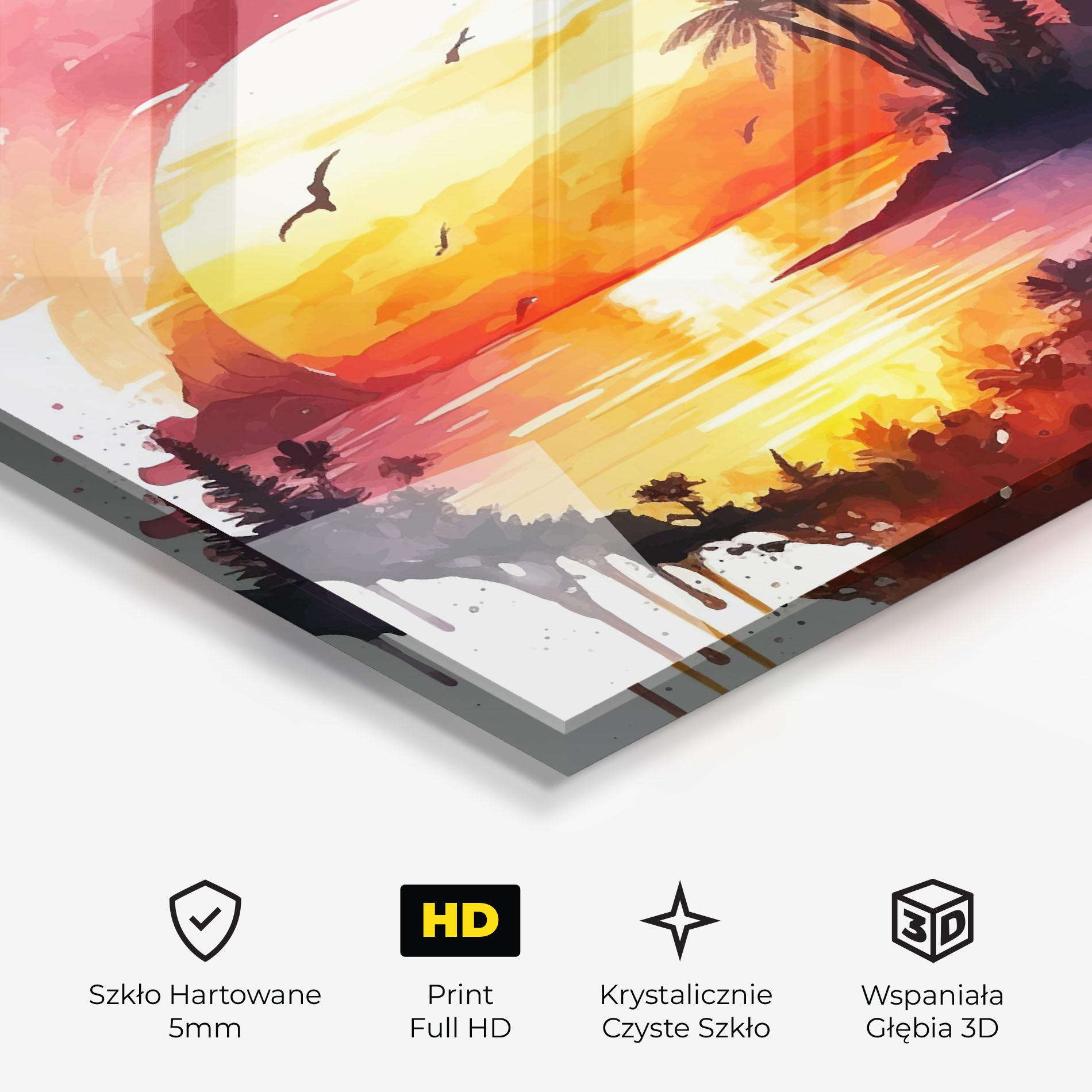 Obraz na Szkle Purple Sunset Art mockup 3