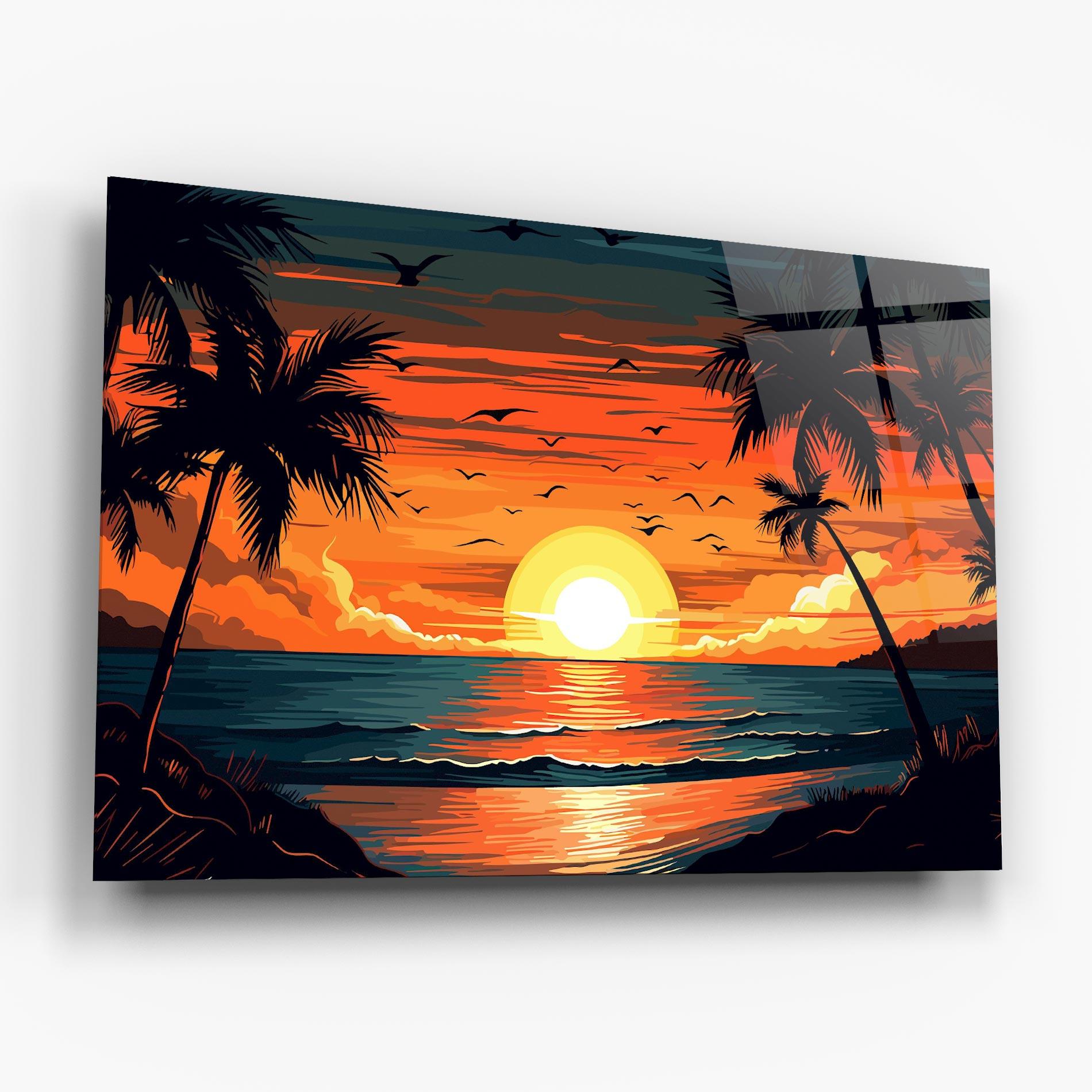 Obraz na Szkle Amazing Sunset View mockup 6