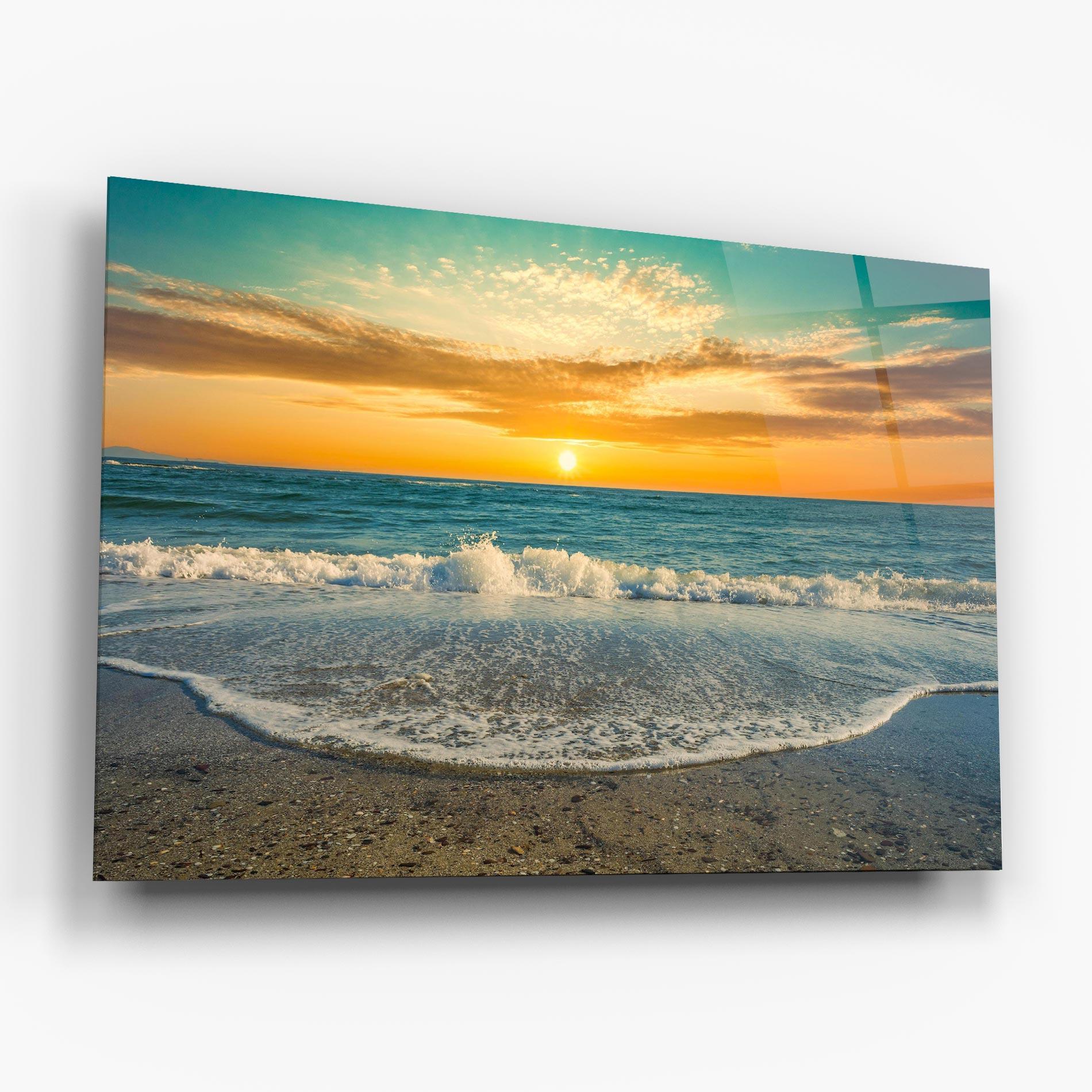 Obraz na Szkle Beach Dramatic Sunset mockup 6