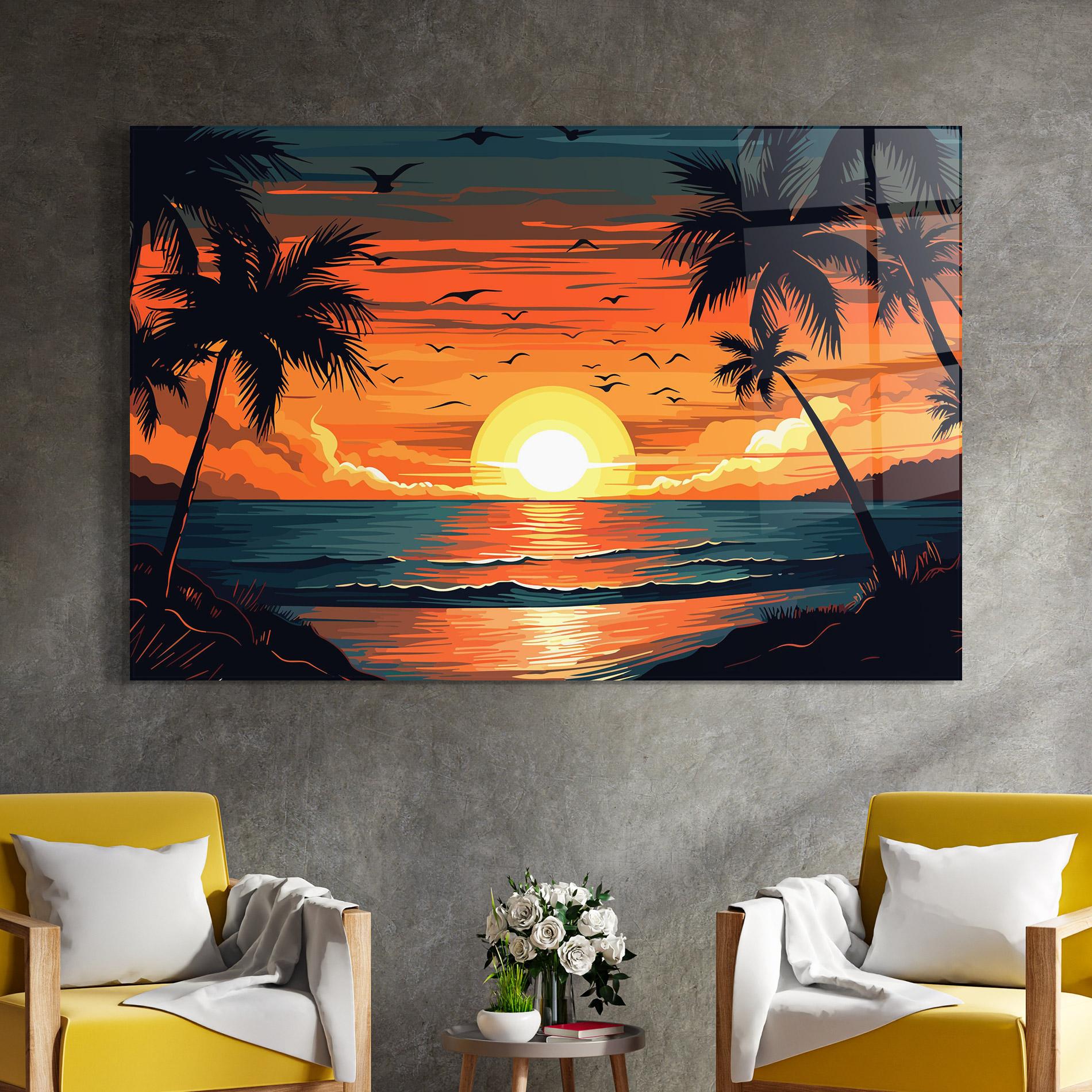 Obraz na Szkle Amazing Sunset View mockup 4