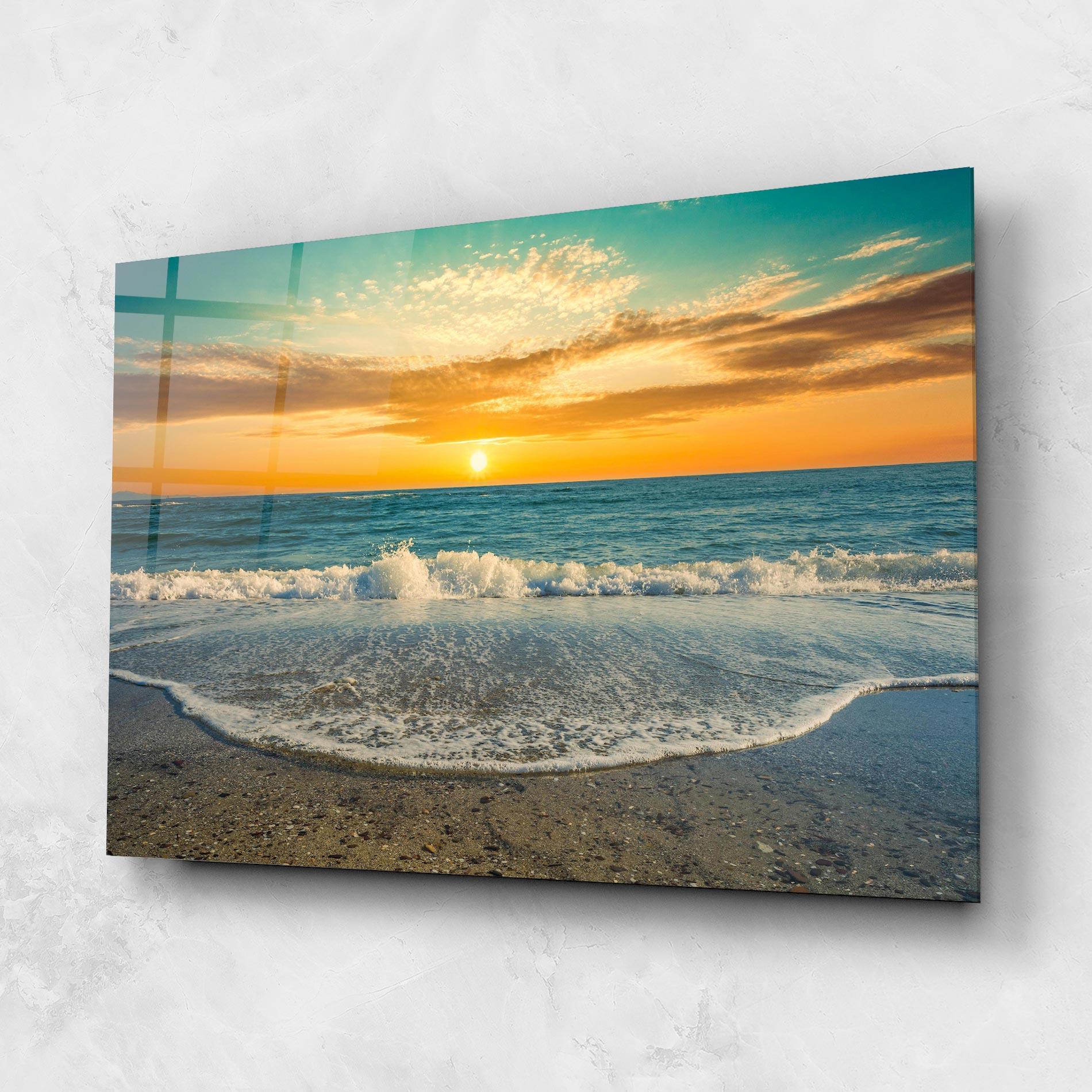 Obraz na Szkle Beach Dramatic Sunset mockup 1