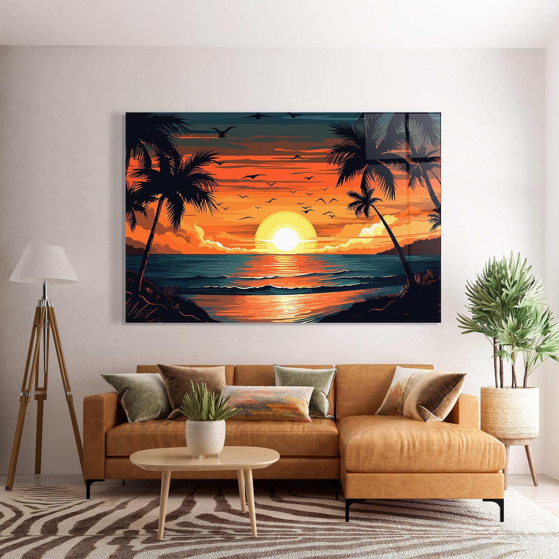 Obraz na Szkle Amazing Sunset View mockup 7