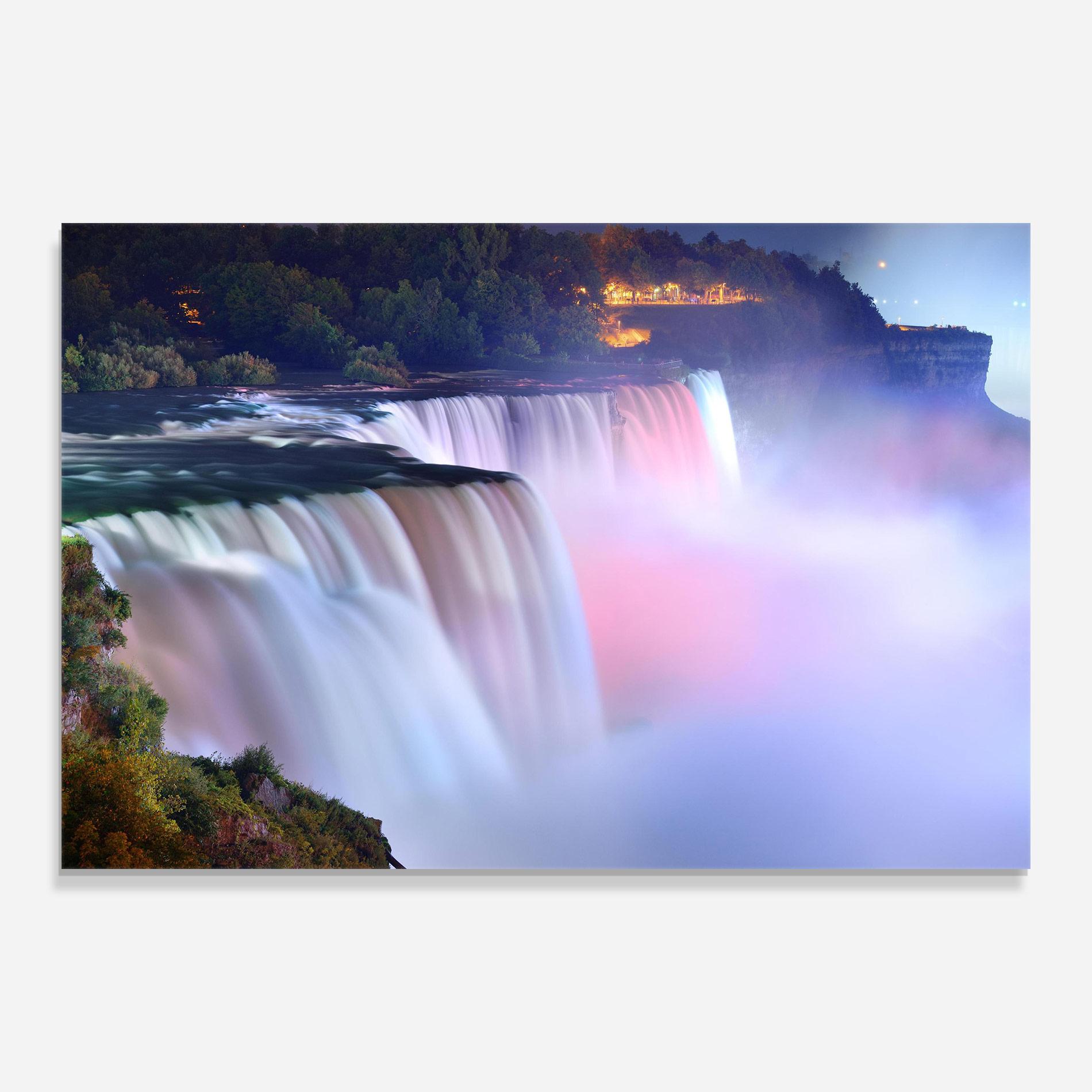 Obraz na Szkle Dreamy Purple Waterfall mockup 0