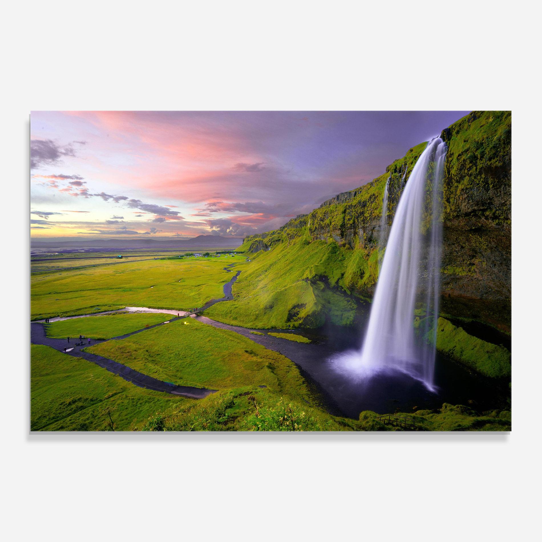 Obraz na Szkle Purple Sky Waterfall mockup 0