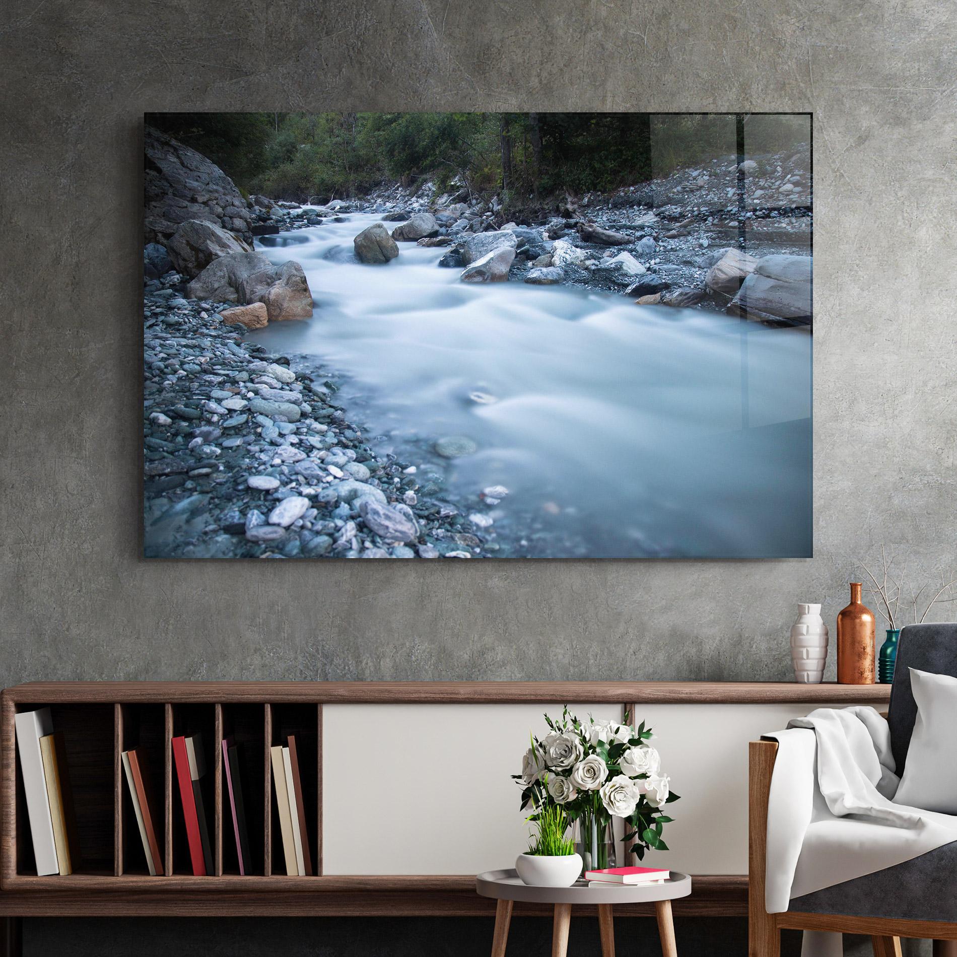 Obraz na Szkle Grey Water Falling mockup 2