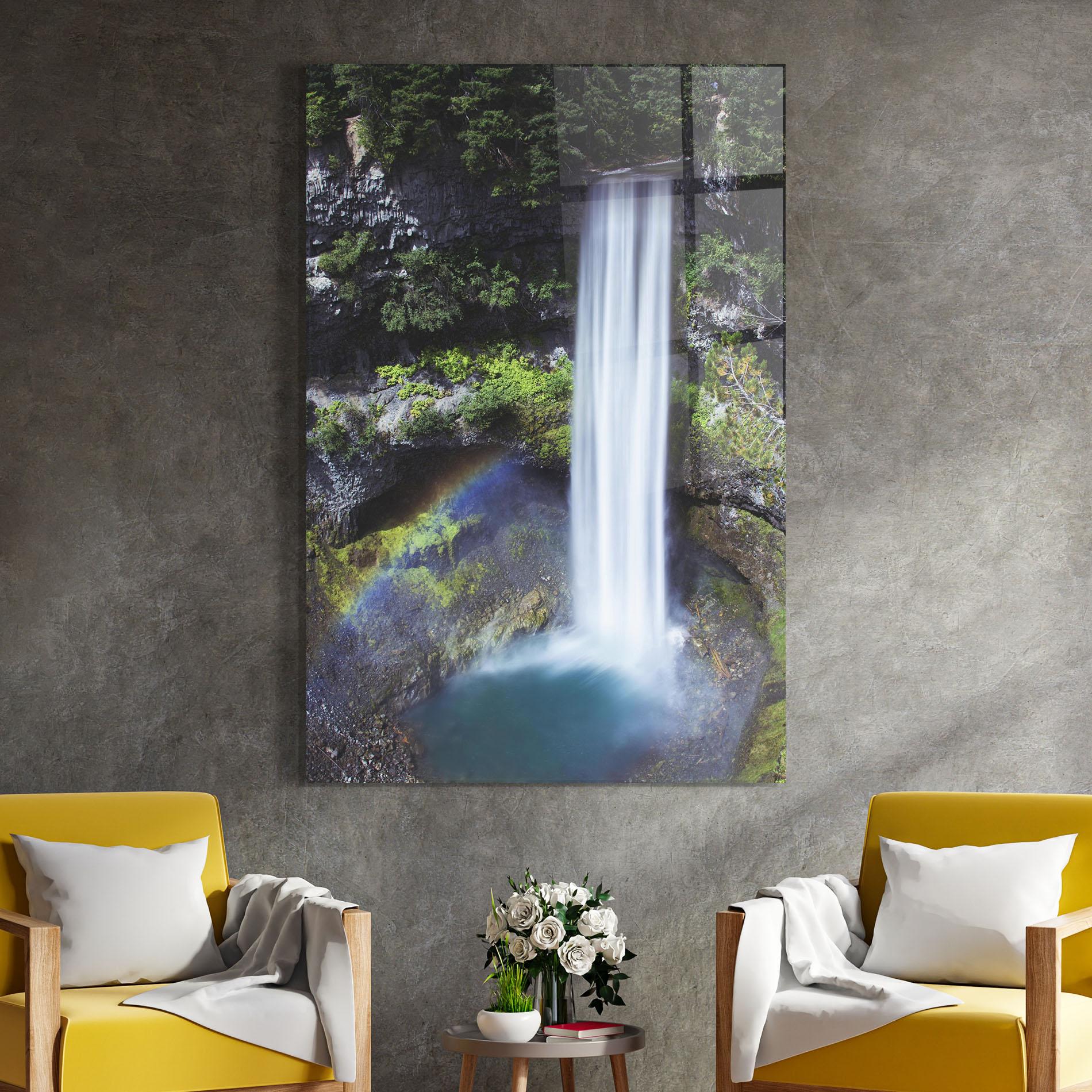 Obraz na Szkle Pretty Rainbow Waterfall mockup 4