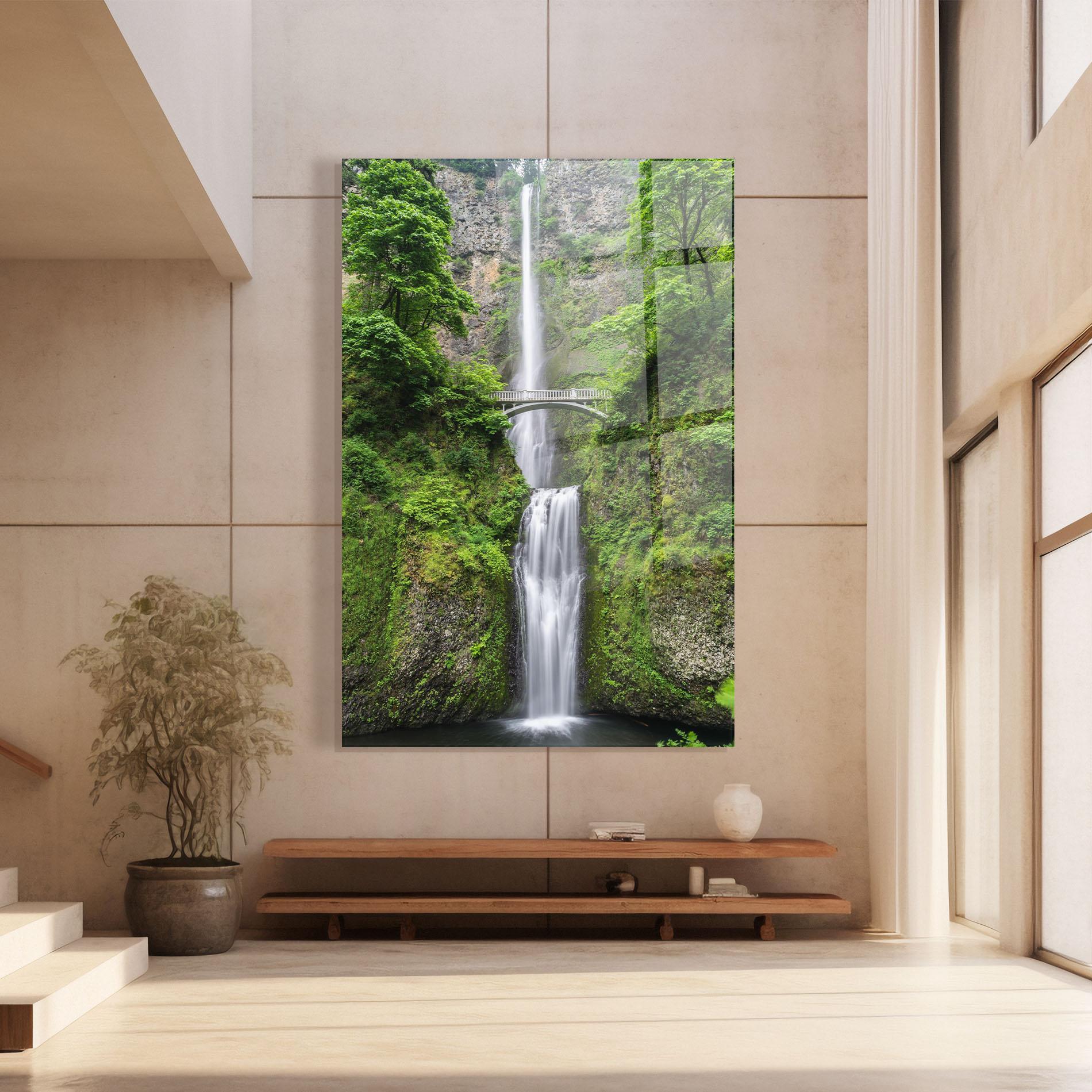 Obraz na Szkle Green Leaves Bridge View mockup 8