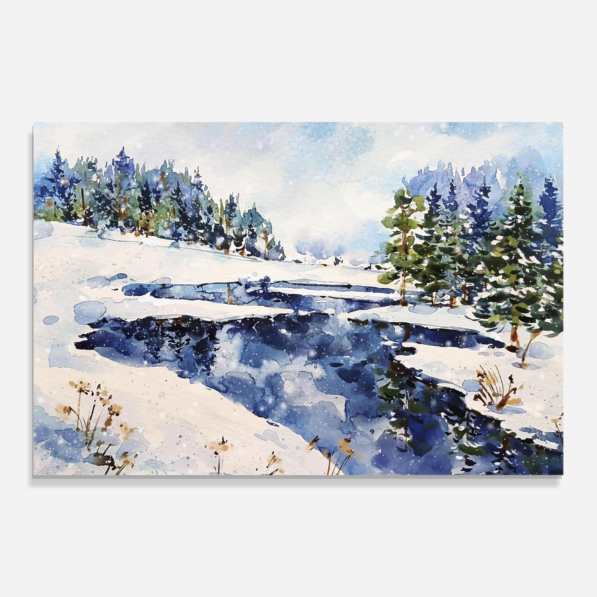 Obraz na Szkle Winter Painting mockup 0