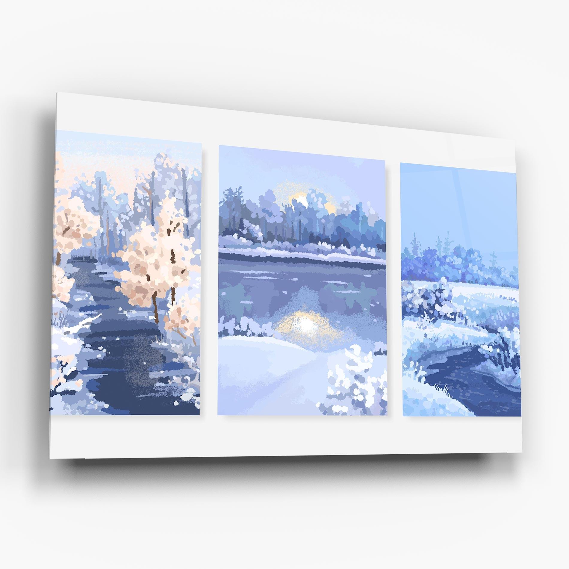 Obraz na Szkle Winter_landscape_with_forest_and_field_vector_illustration14 mockup 6