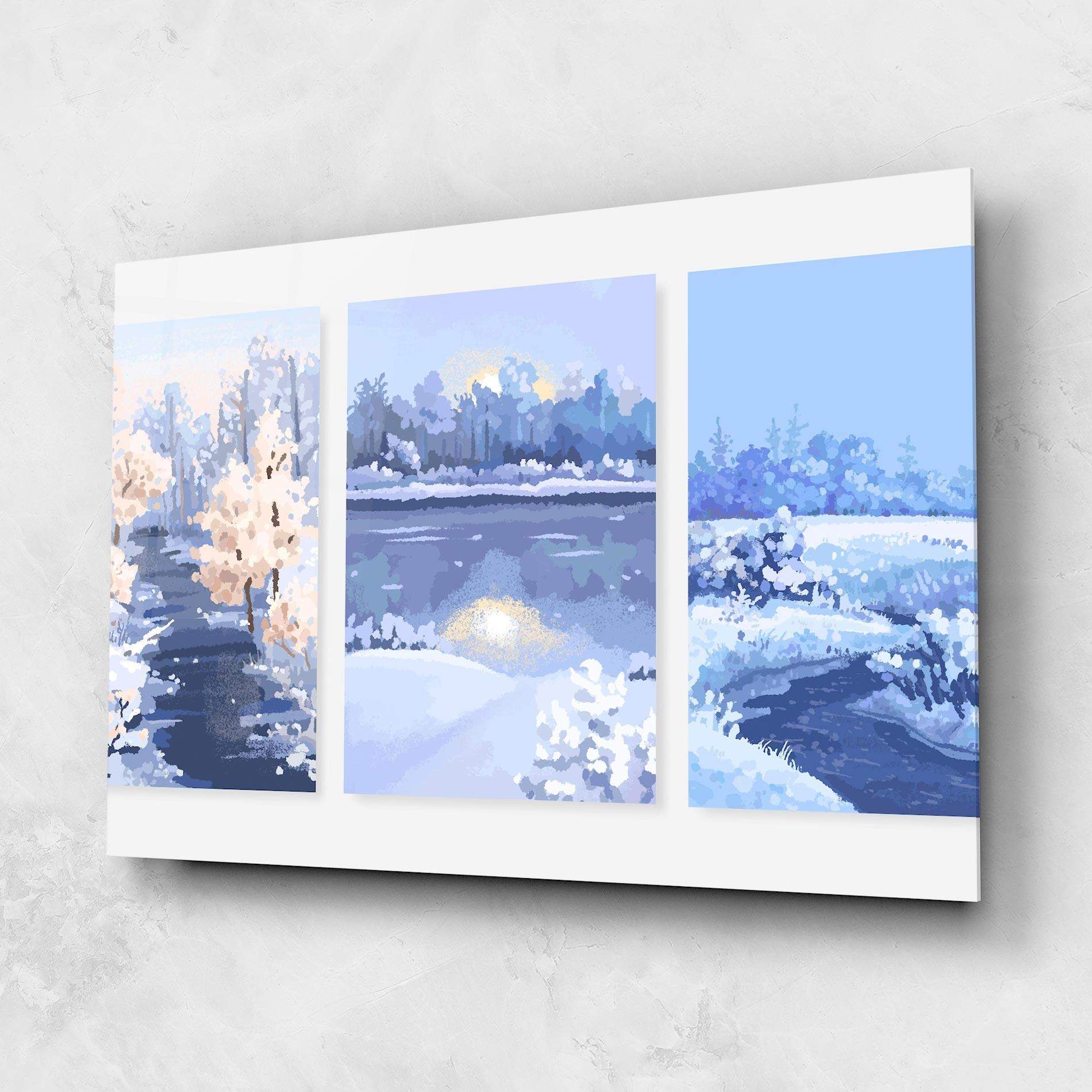 Obraz na Szkle Winter_landscape_with_forest_and_field_vector_illustration14 mockup 1