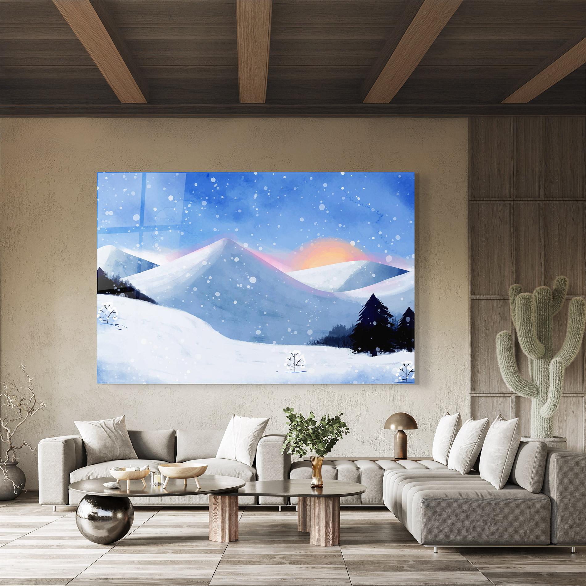 Obraz na Szkle Mountain Snow Art mockup 8