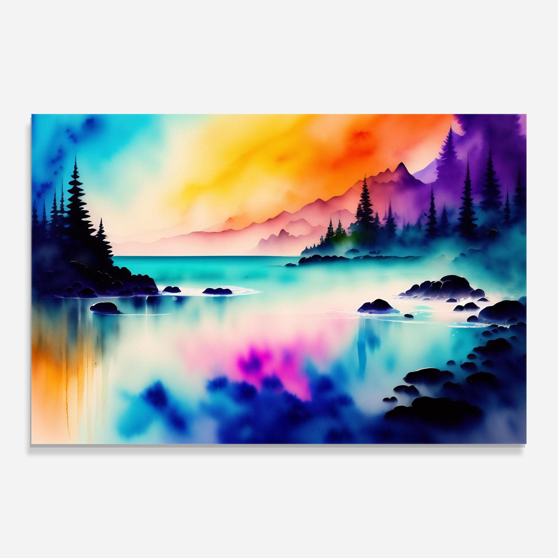 Obraz na Szkle Lake Painting mockup 0