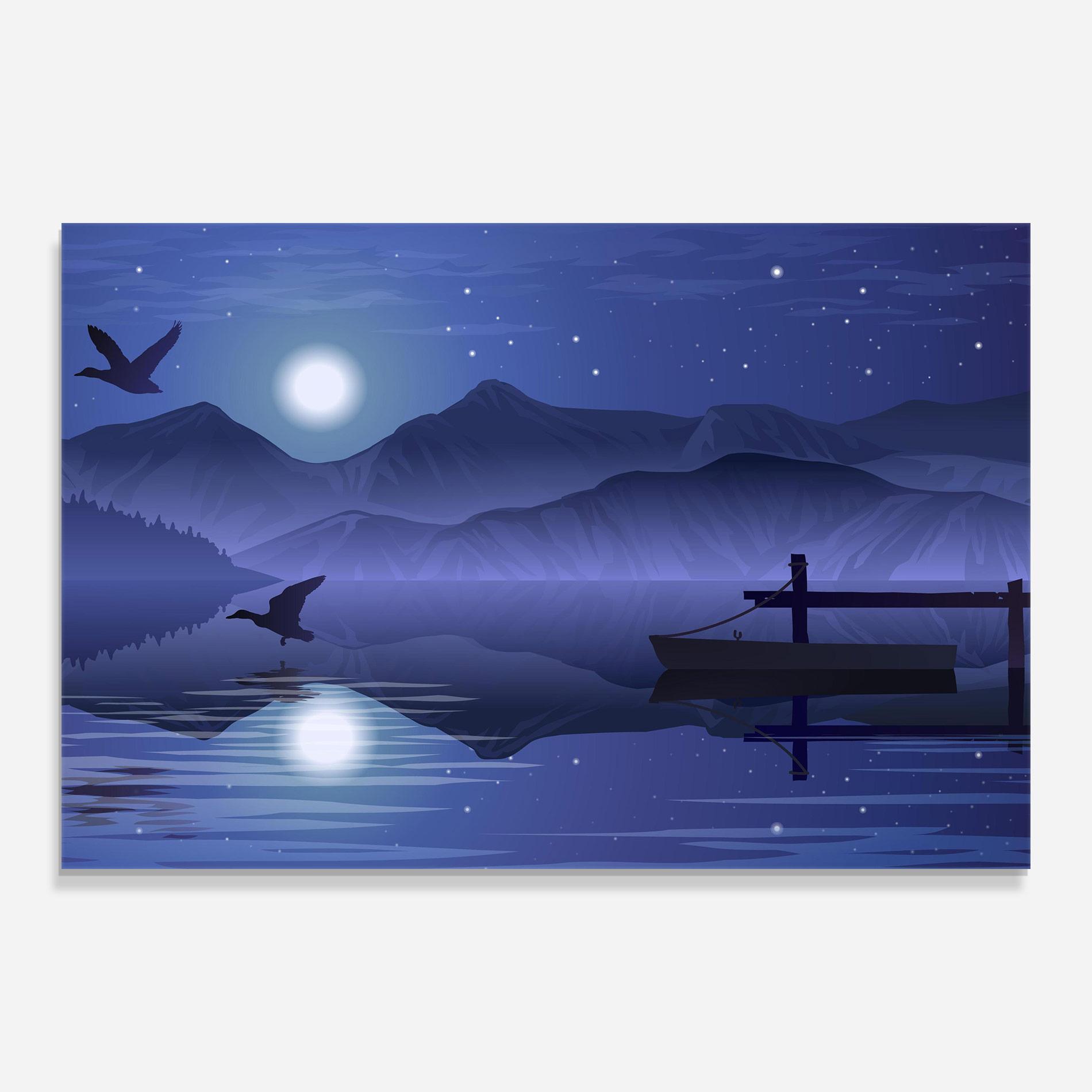 Obraz na Szkle Lake Purple Night mockup 0