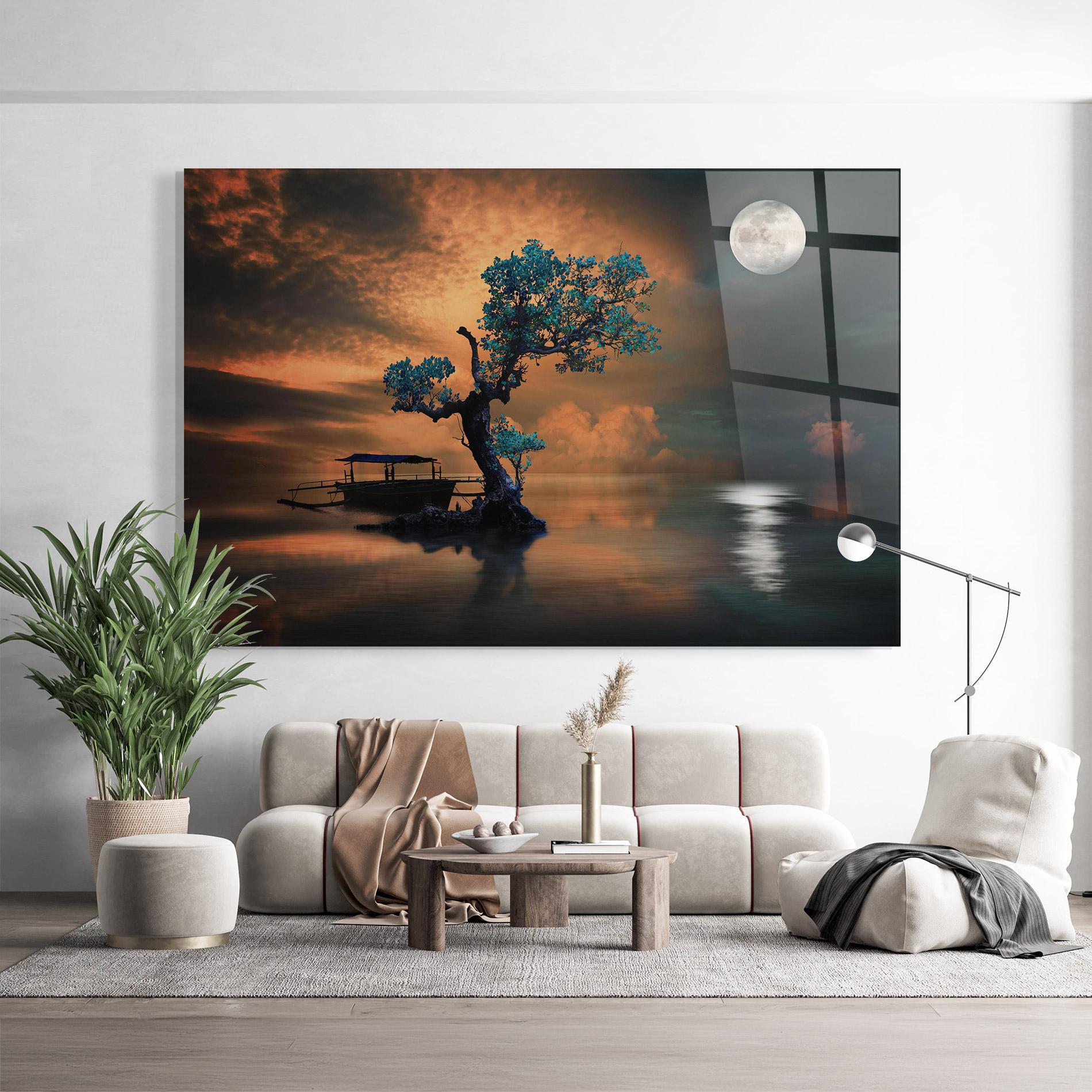 Obraz na Szkle Blue Tree mockup 9