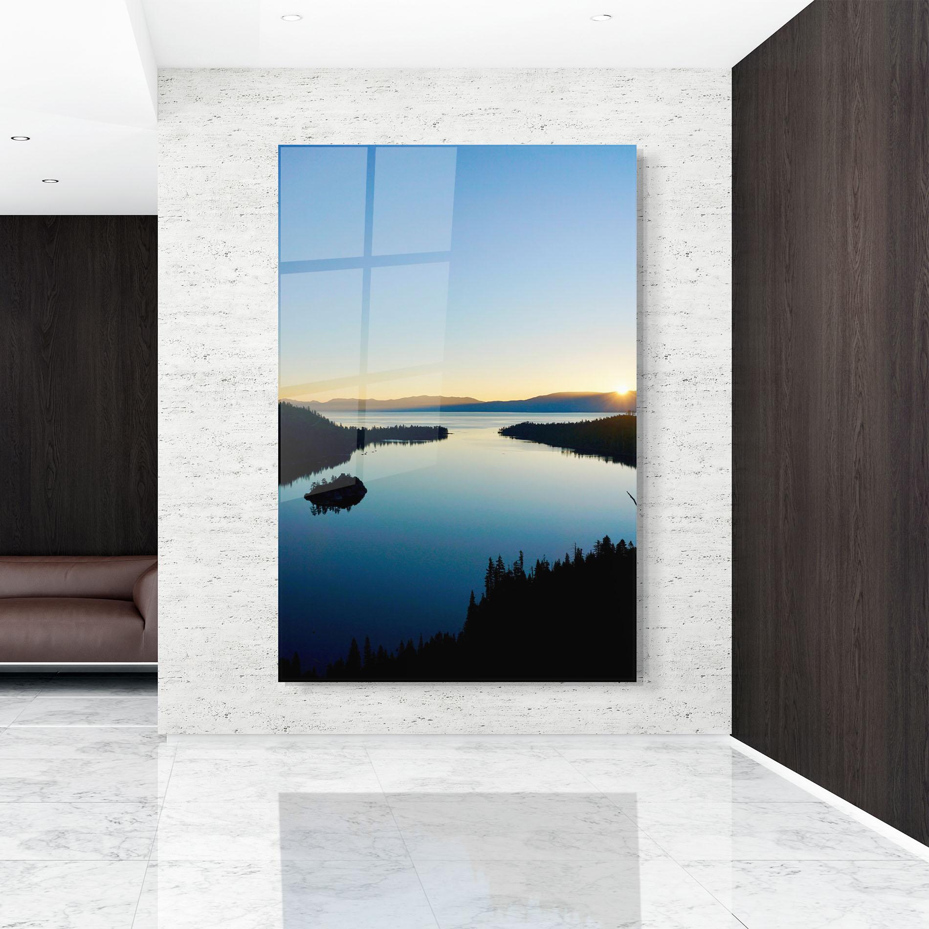 Obraz na Szkle Blue Sky Lake mockup 9