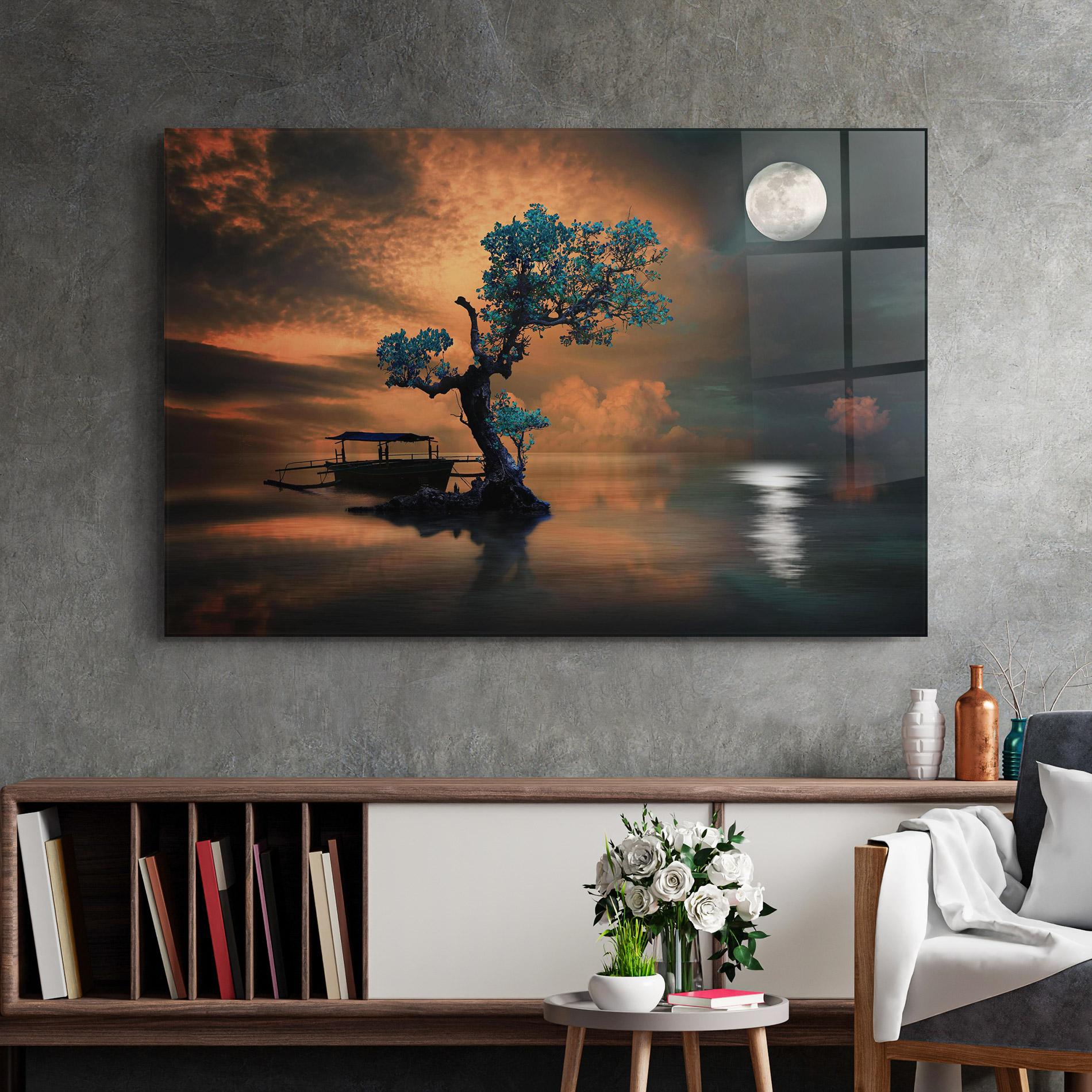 Obraz na Szkle Blue Tree mockup 2