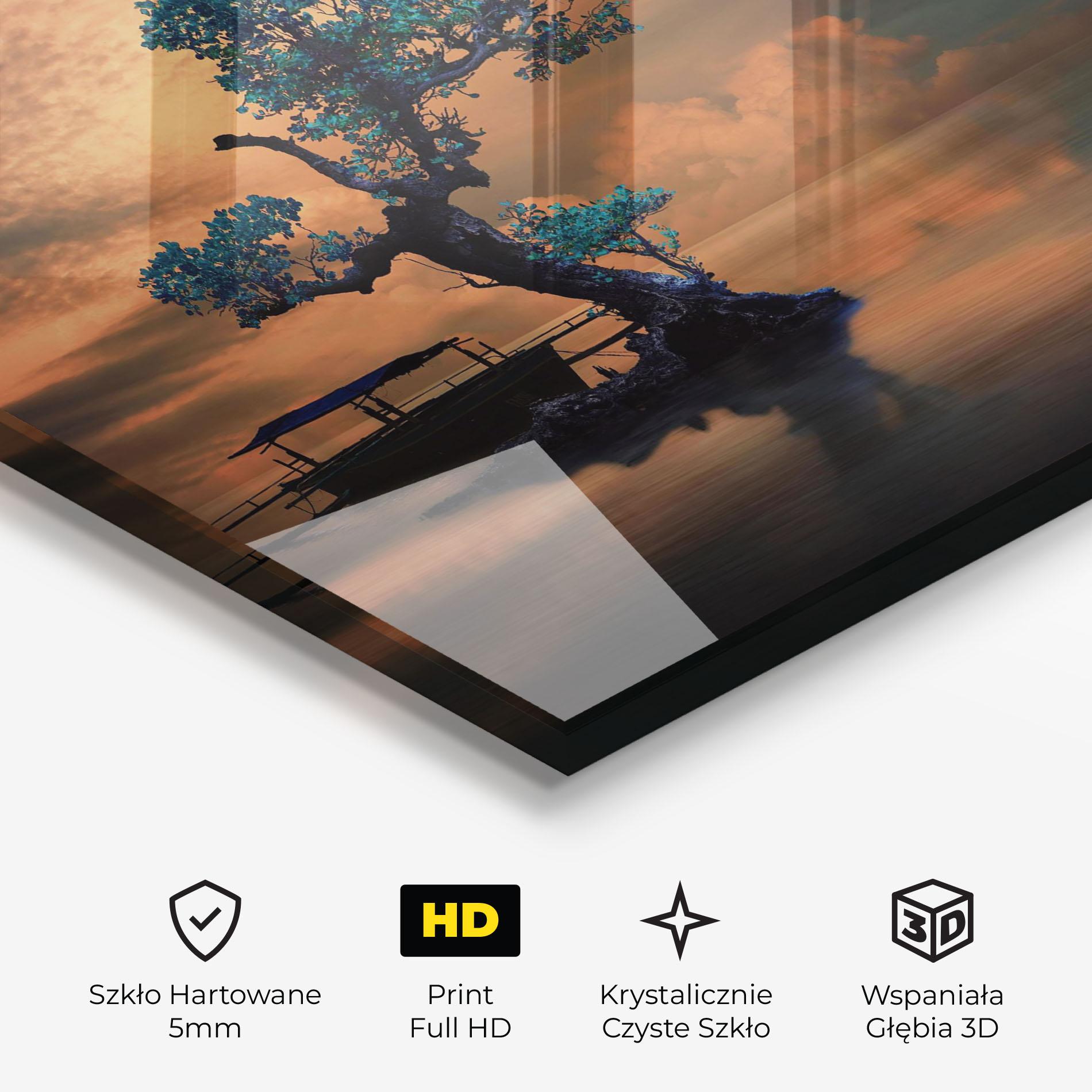 Obraz na Szkle Blue Tree mockup 3