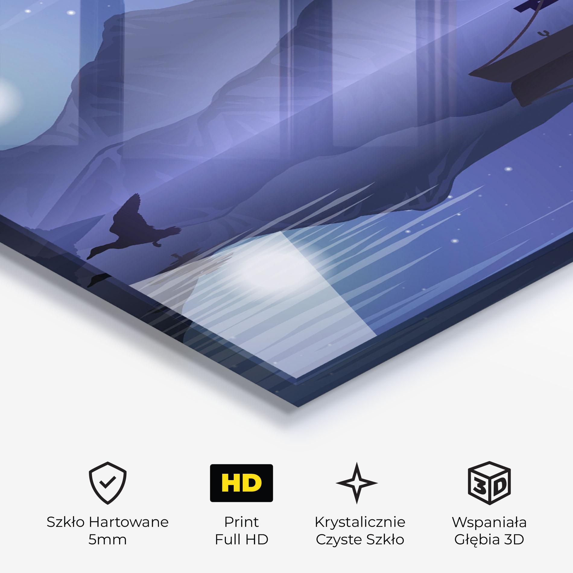 Obraz na Szkle Lake Purple Night mockup 3