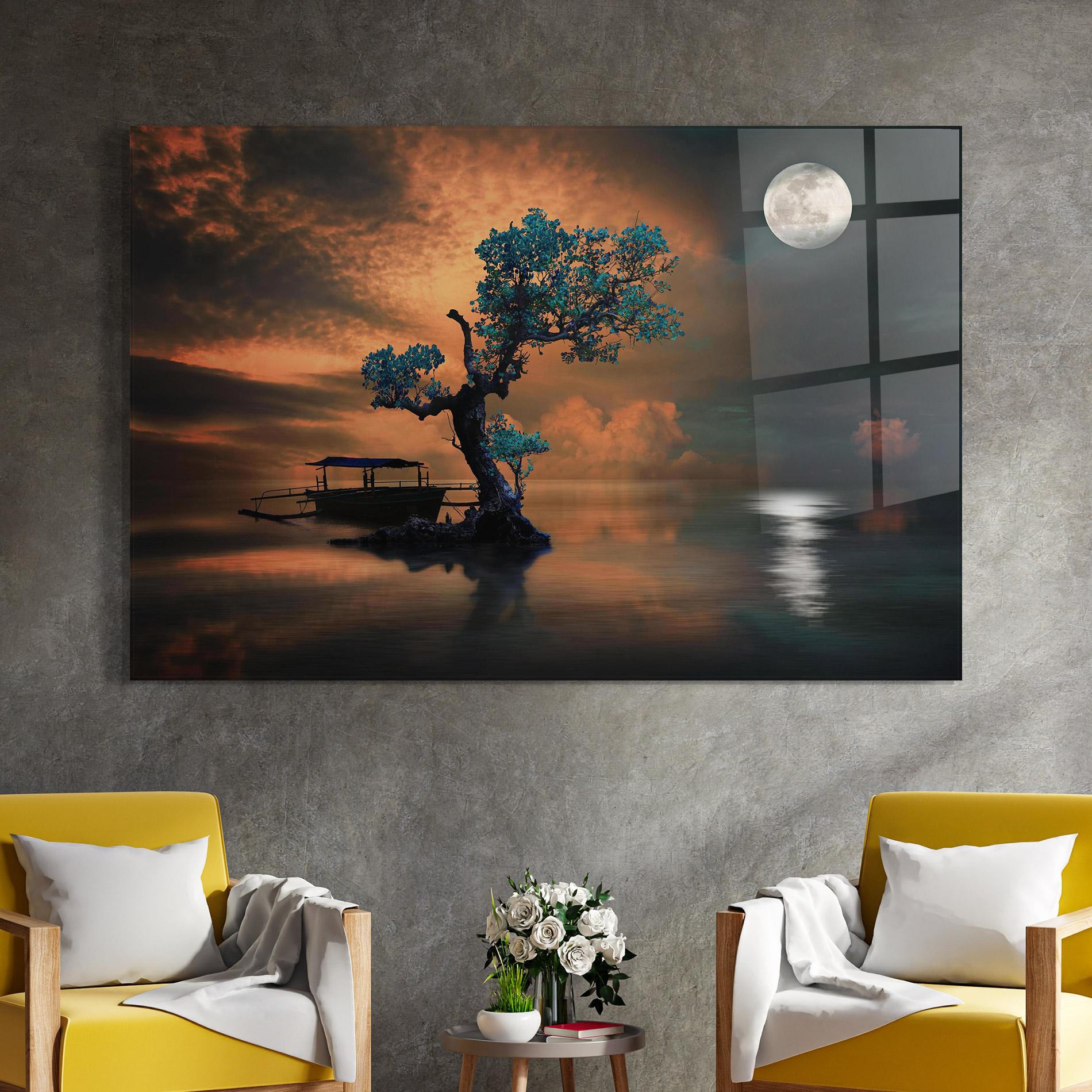 Obraz na Szkle Blue Tree mockup 4