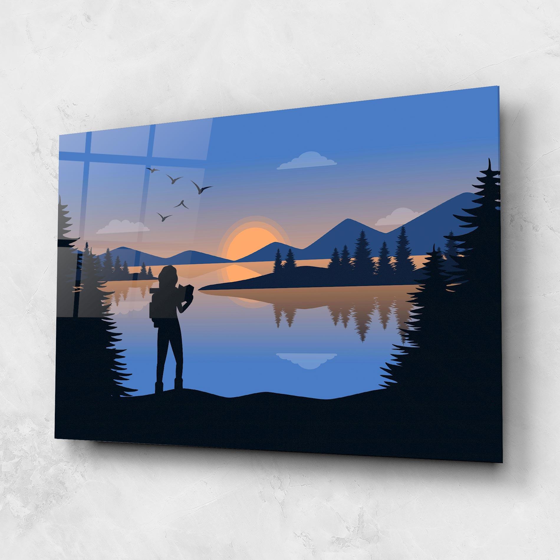 Obraz na Szkle Lake Woman View mockup 1