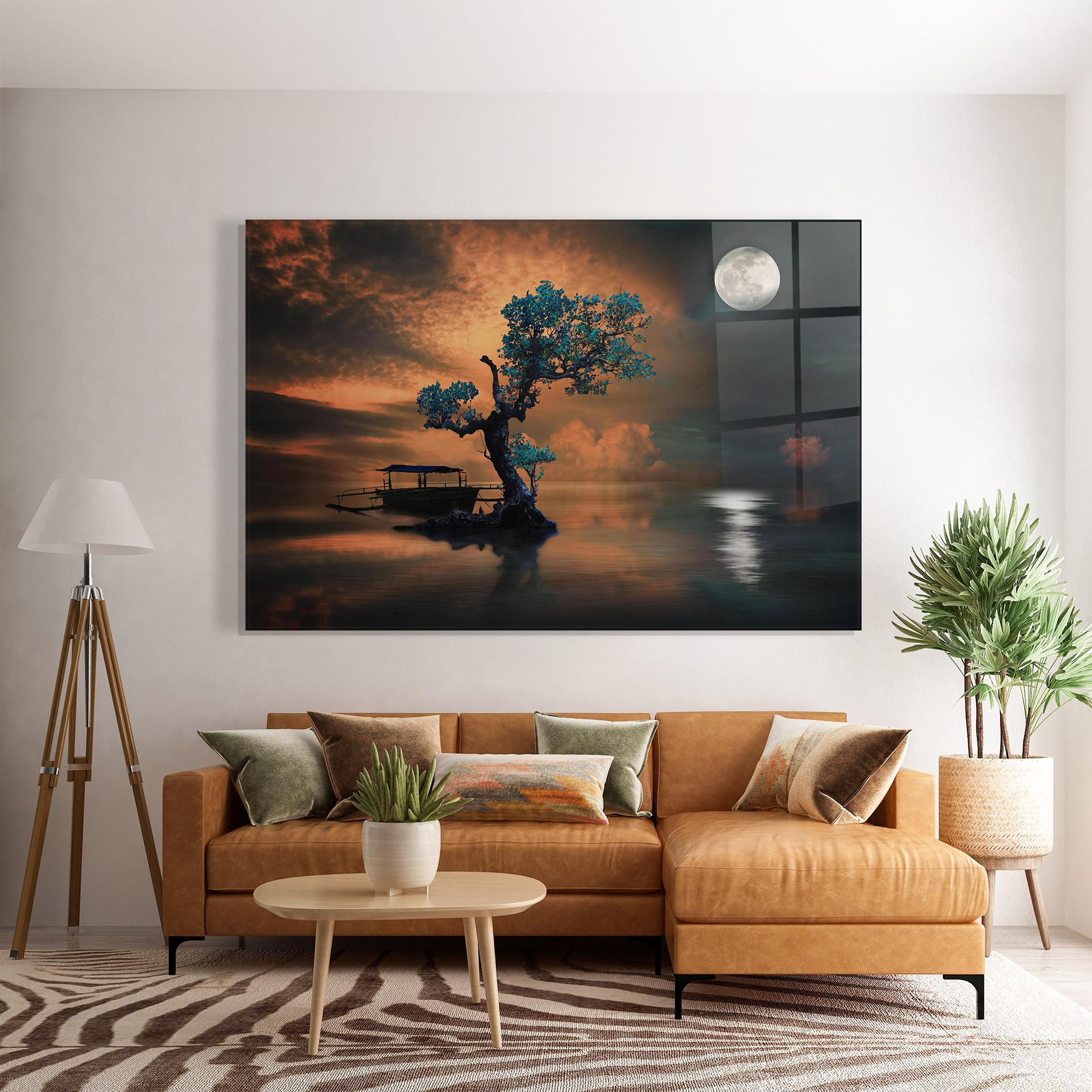 Obraz na Szkle Blue Tree mockup 7