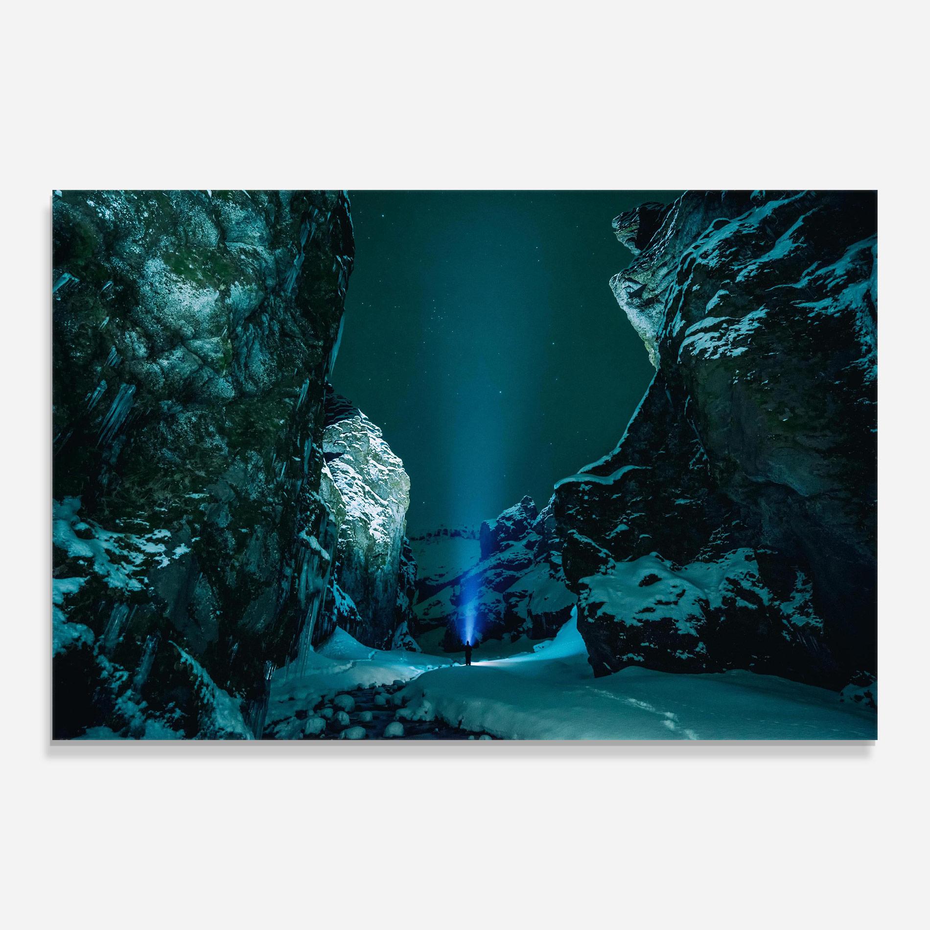 Obraz na Szkle Green Light Mountain mockup 0