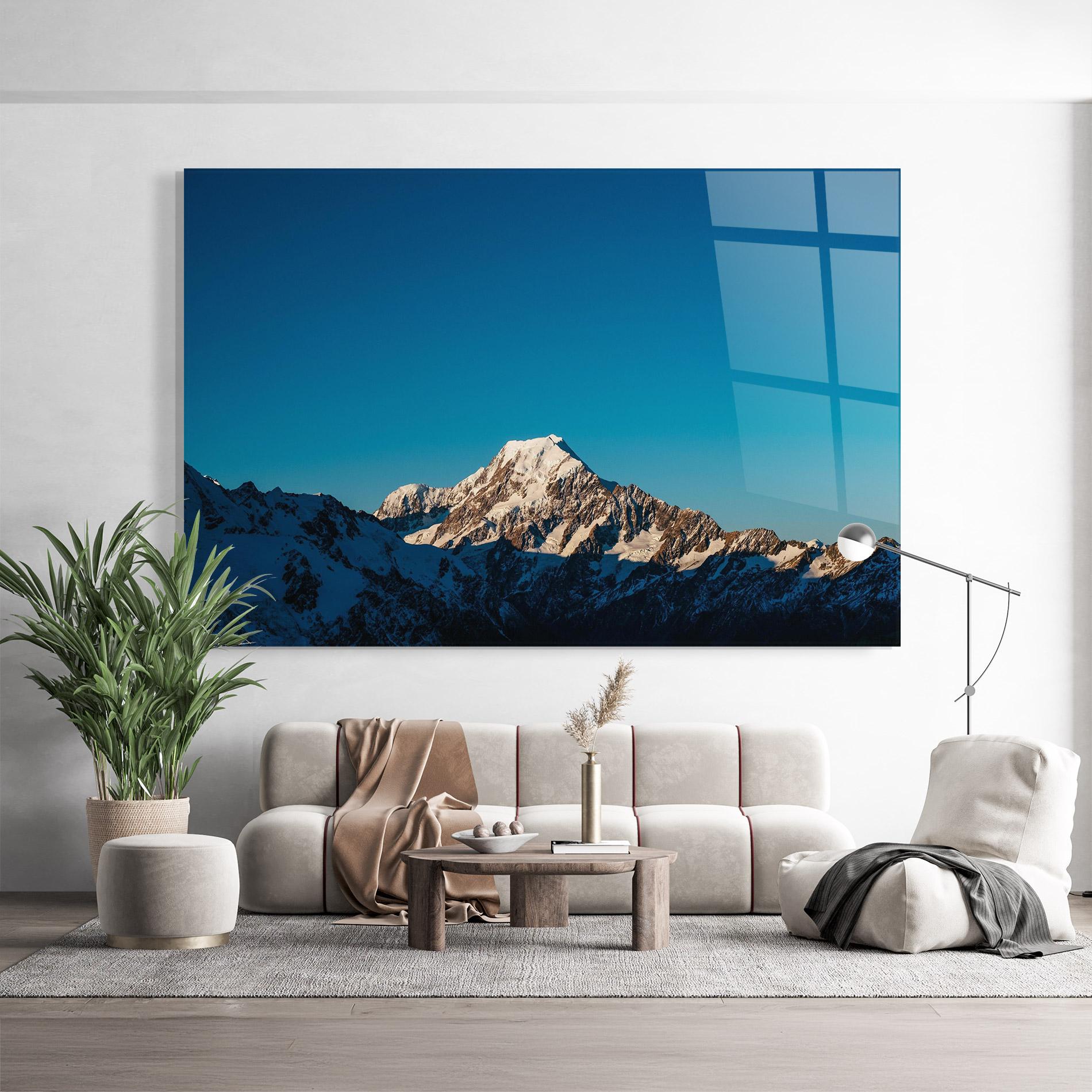 Obraz na Szkle Blue Snowy Mountain mockup 9