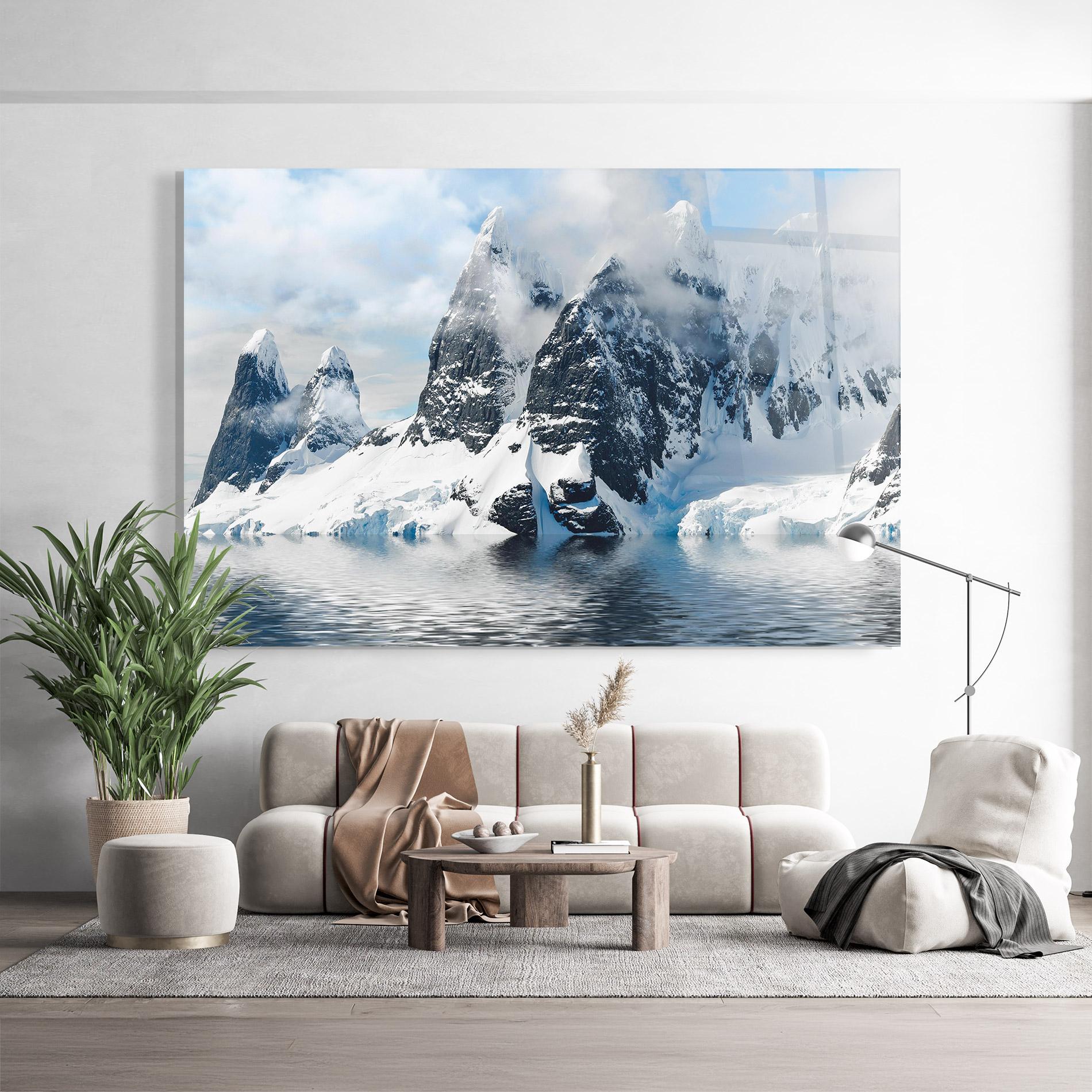 Obraz na Szkle Glacial Mountains mockup 9