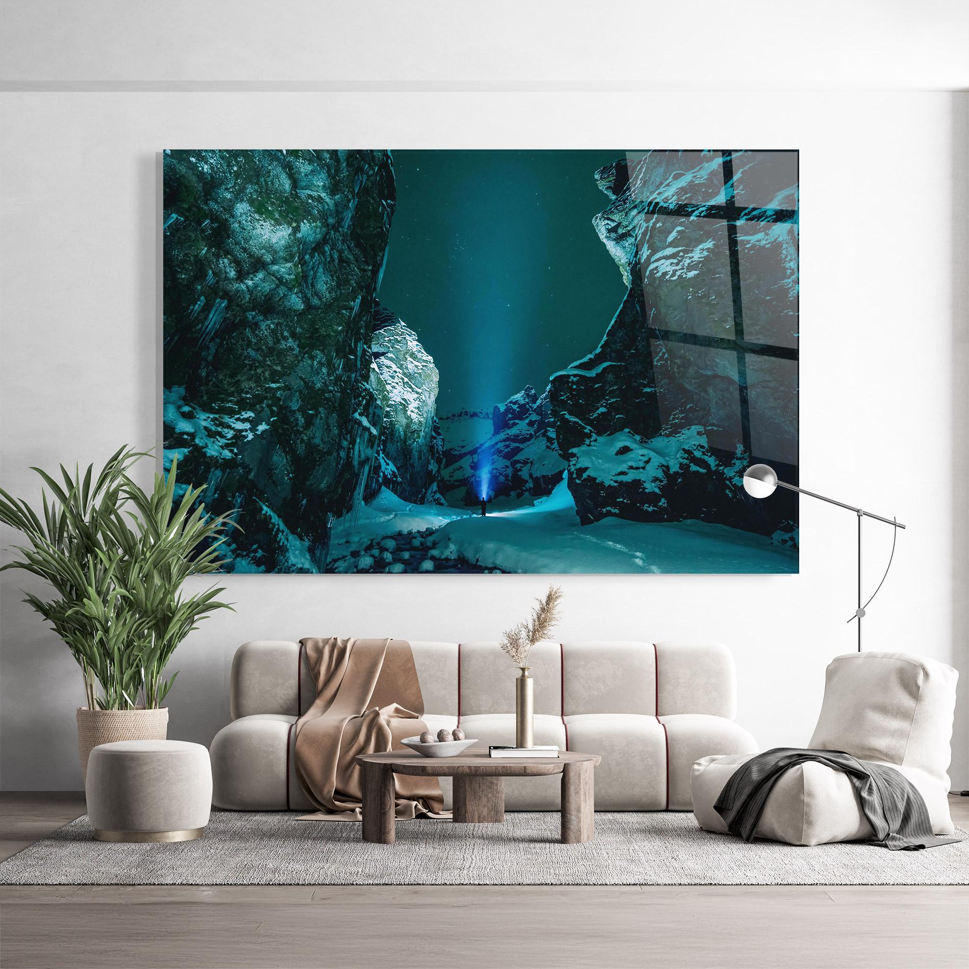 Obraz na Szkle Green Light Mountain mockup 9