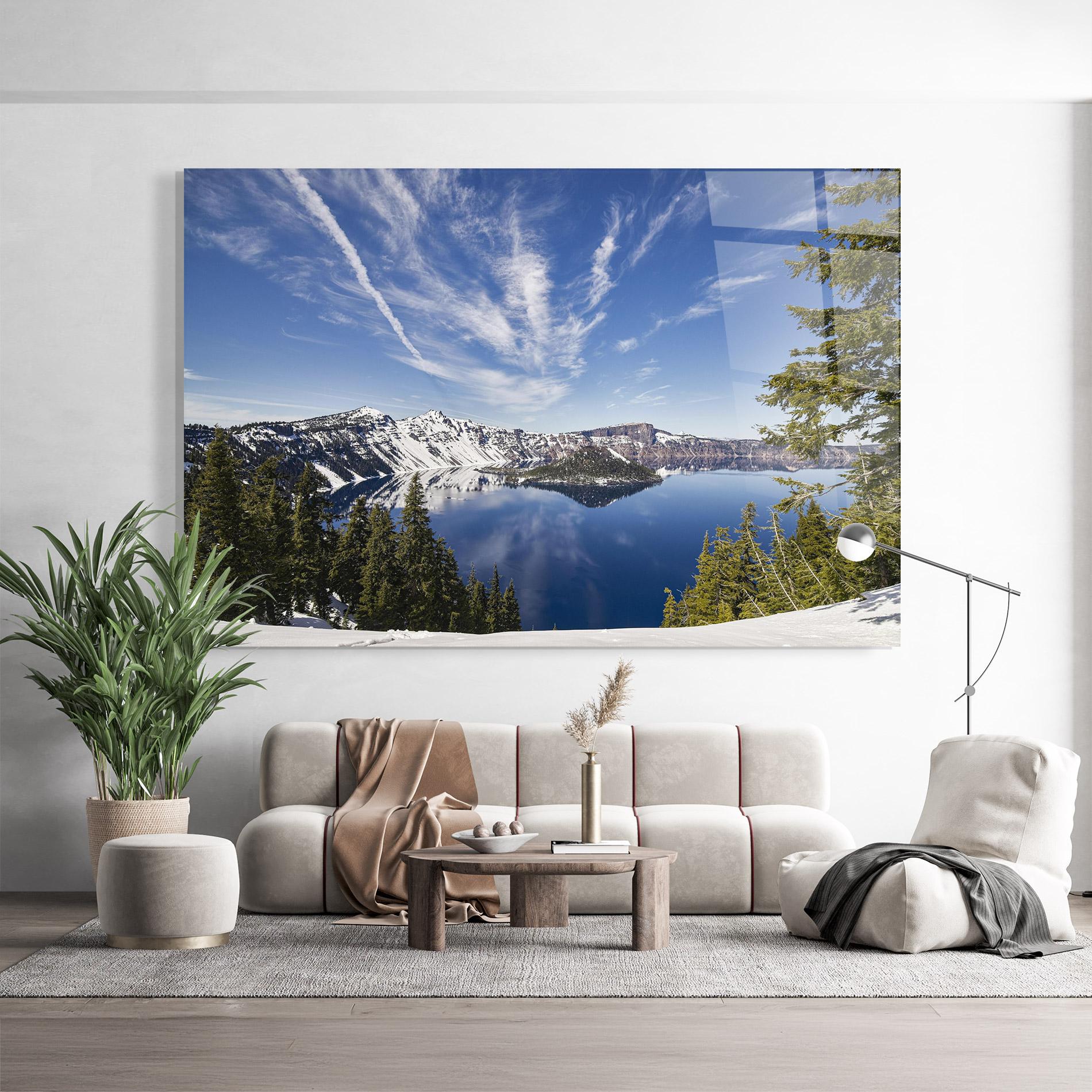 Obraz na Szkle White Snowy Mountain mockup 9