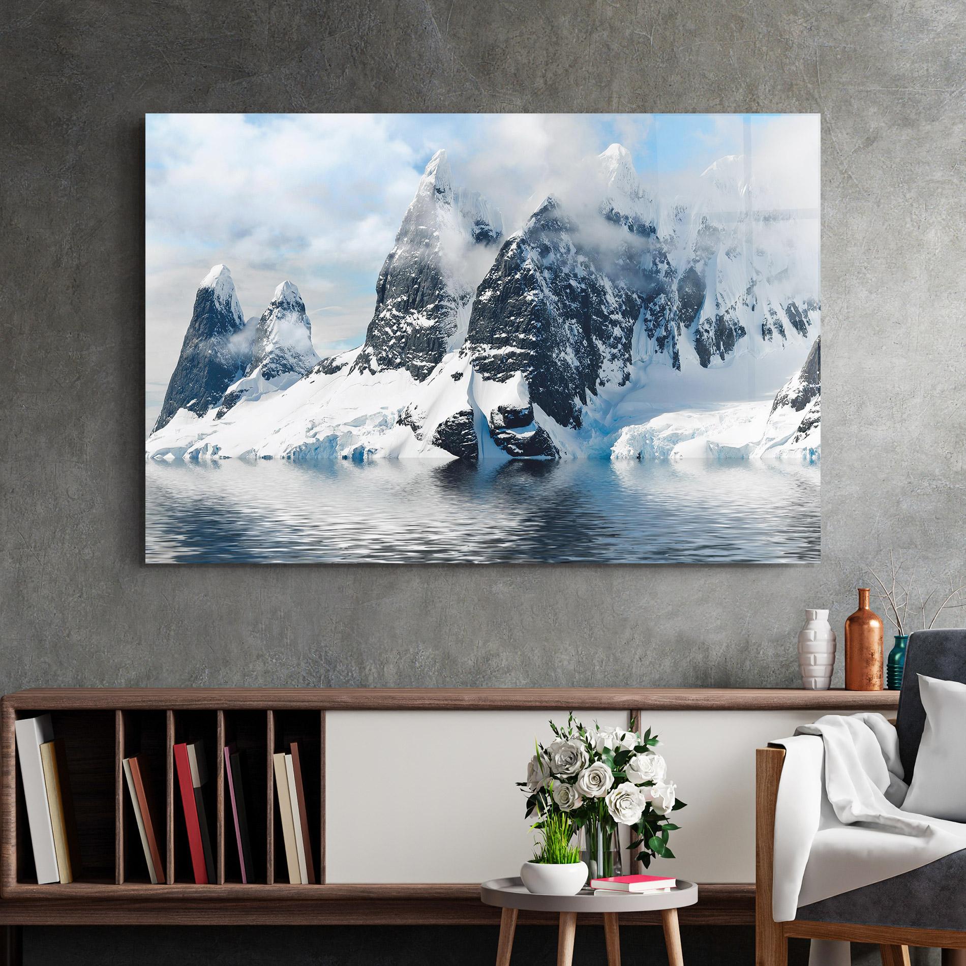 Obraz na Szkle Glacial Mountains mockup 2