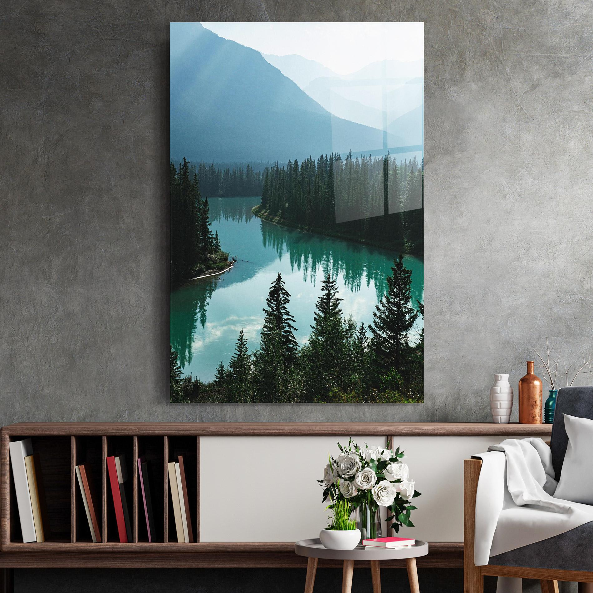 Obraz na Szkle Crystal Lake mockup 2