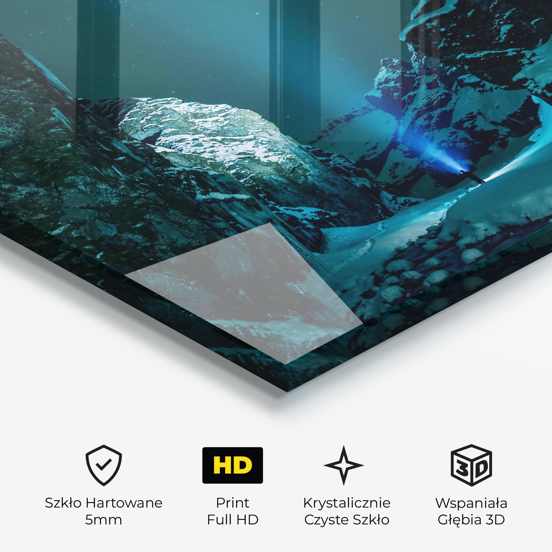 Obraz na Szkle Green Light Mountain mockup 3