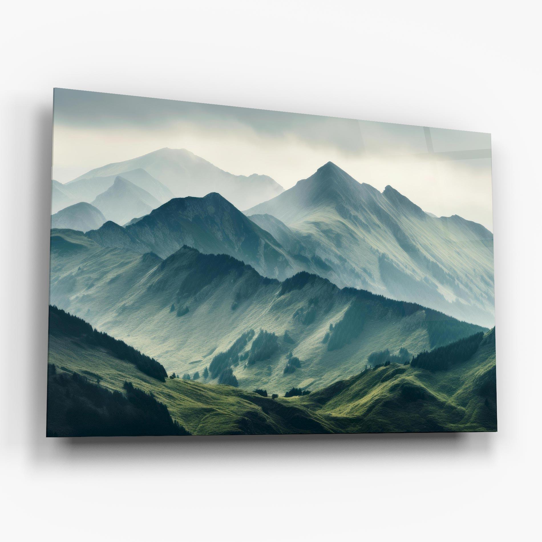 Obraz na Szkle Amazing Foggy Mountain mockup 6