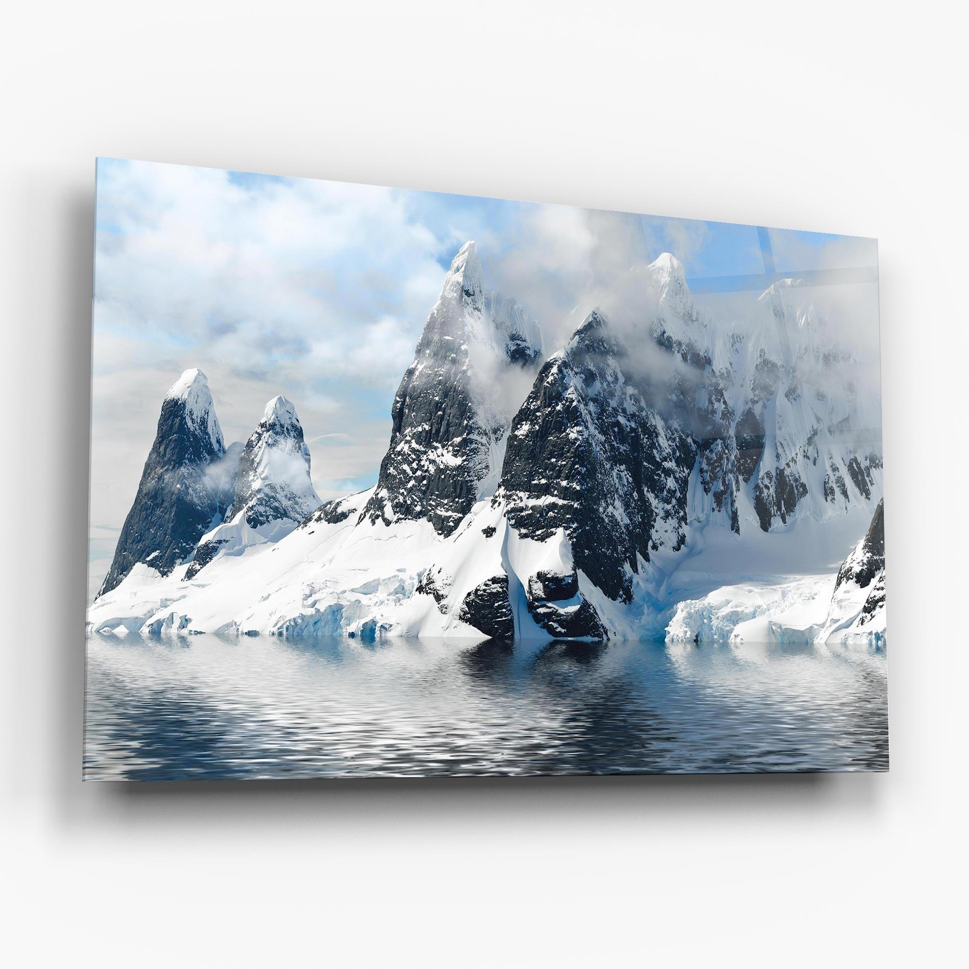 Obraz na Szkle Glacial Mountains mockup 6